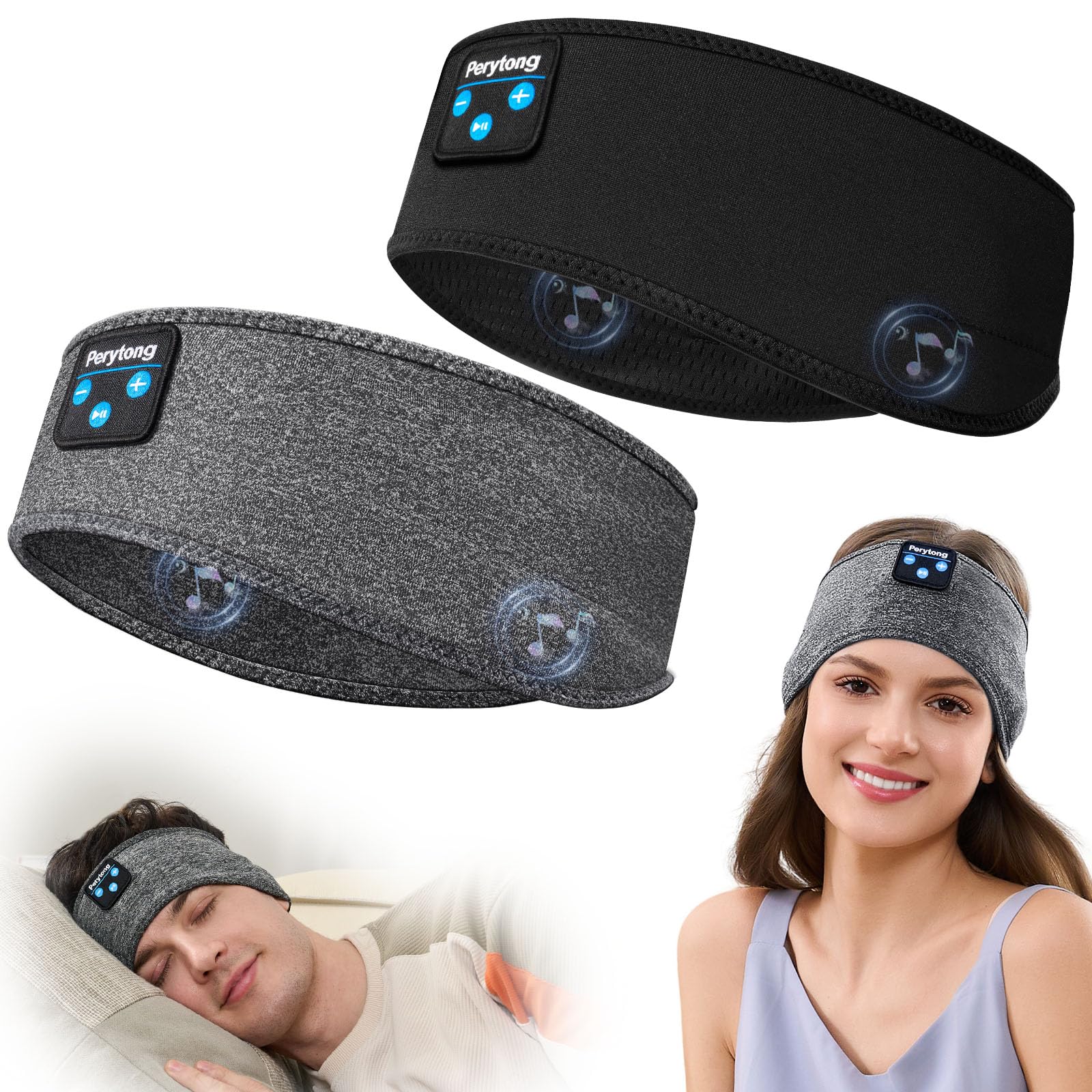Perytong 2 Pack Sleep Headphones