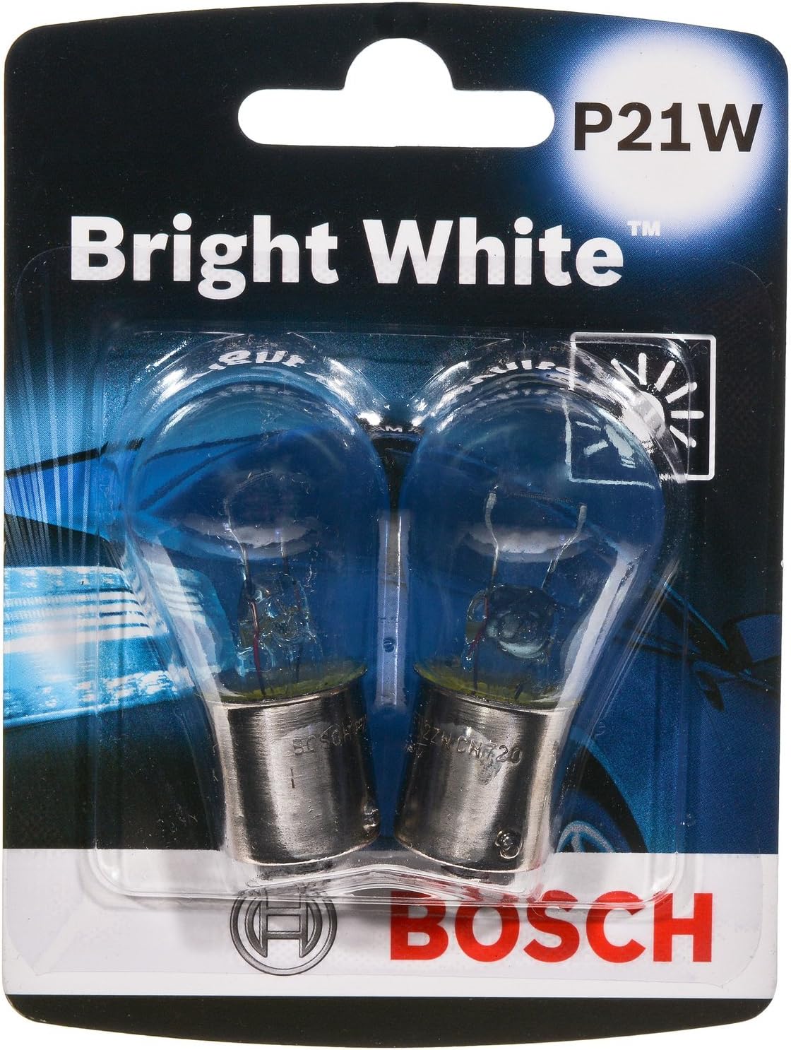 Bosch P21W Bright White Upgrade Minature Bulb, Pack of 2