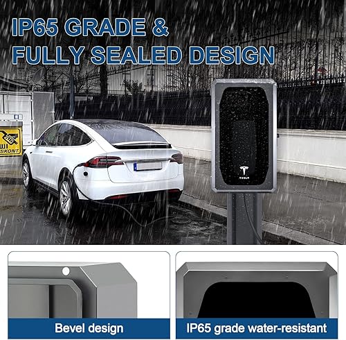 Miniatura 4 de Ginkman Caja de estación de carga para Tesla modelo 3, caja de cargador de pared para interiorexterior, organizador de cables de carga, estuche de