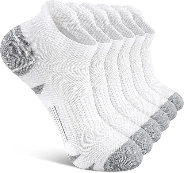 Uporee Ankle Socks for Men Low Cut Cushioned Athletic Running Sports Socks for Men/Women (6 Pairs)