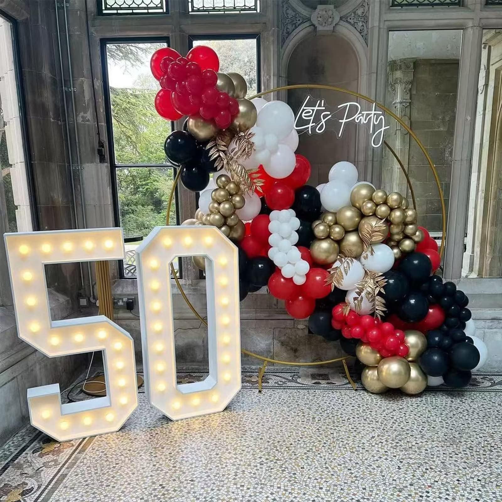 Luftballon Girlande Rot Schwarz, 100 Stück Schwarz Rot Ballon Girlande mit Rot Schwarz Luftballons für Schwarz Rot Themenparty Dekoration, Geburtstag Hochzeit Valentinstag Jubiläum Babyparty Deko