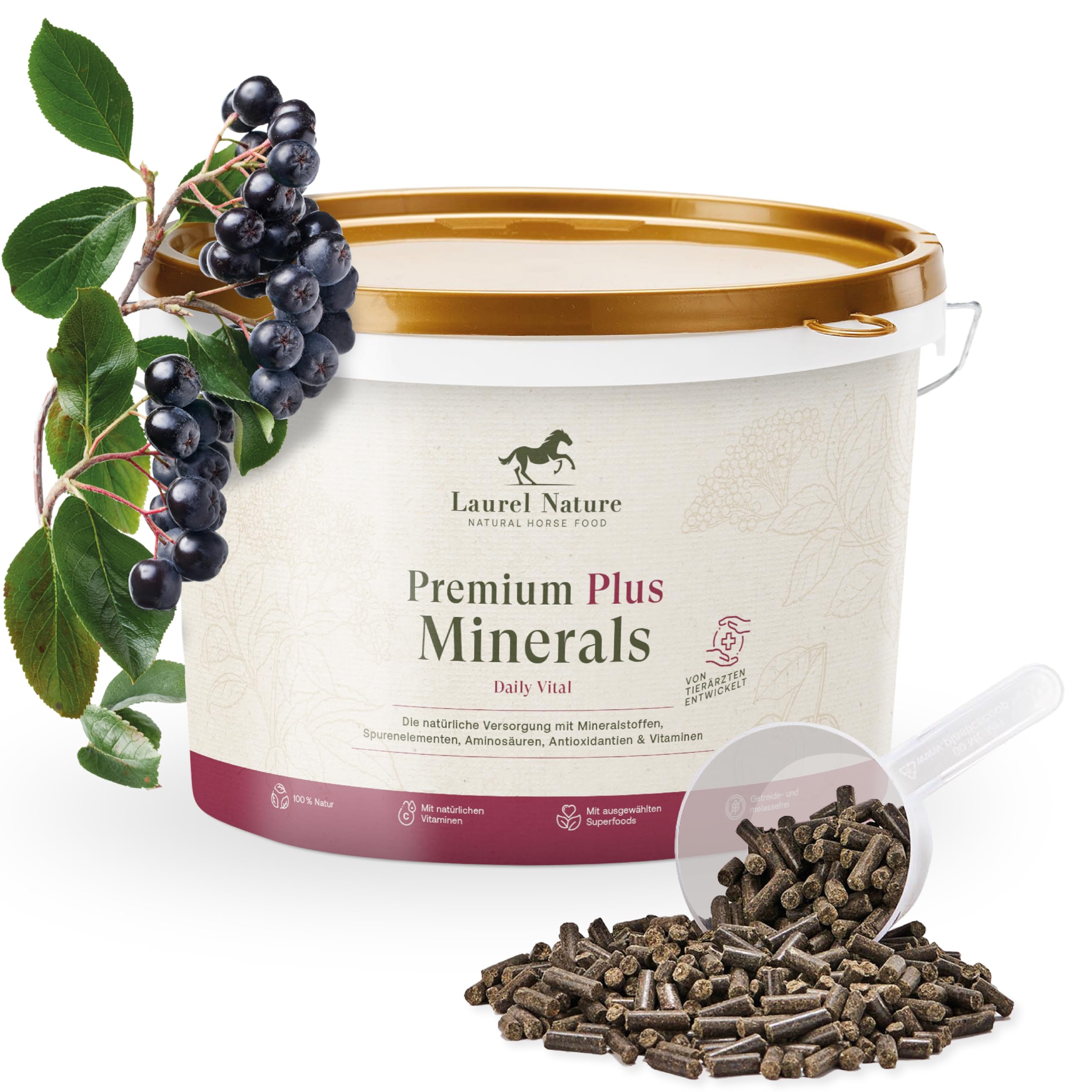 Premium Plus Minerals 1,5kg [100% Natur] mineralfutter Pferde, Vitamin c Zink selen, mineralfutter/Freizeit/Pferd Senior Snacks Pferde Zubehör