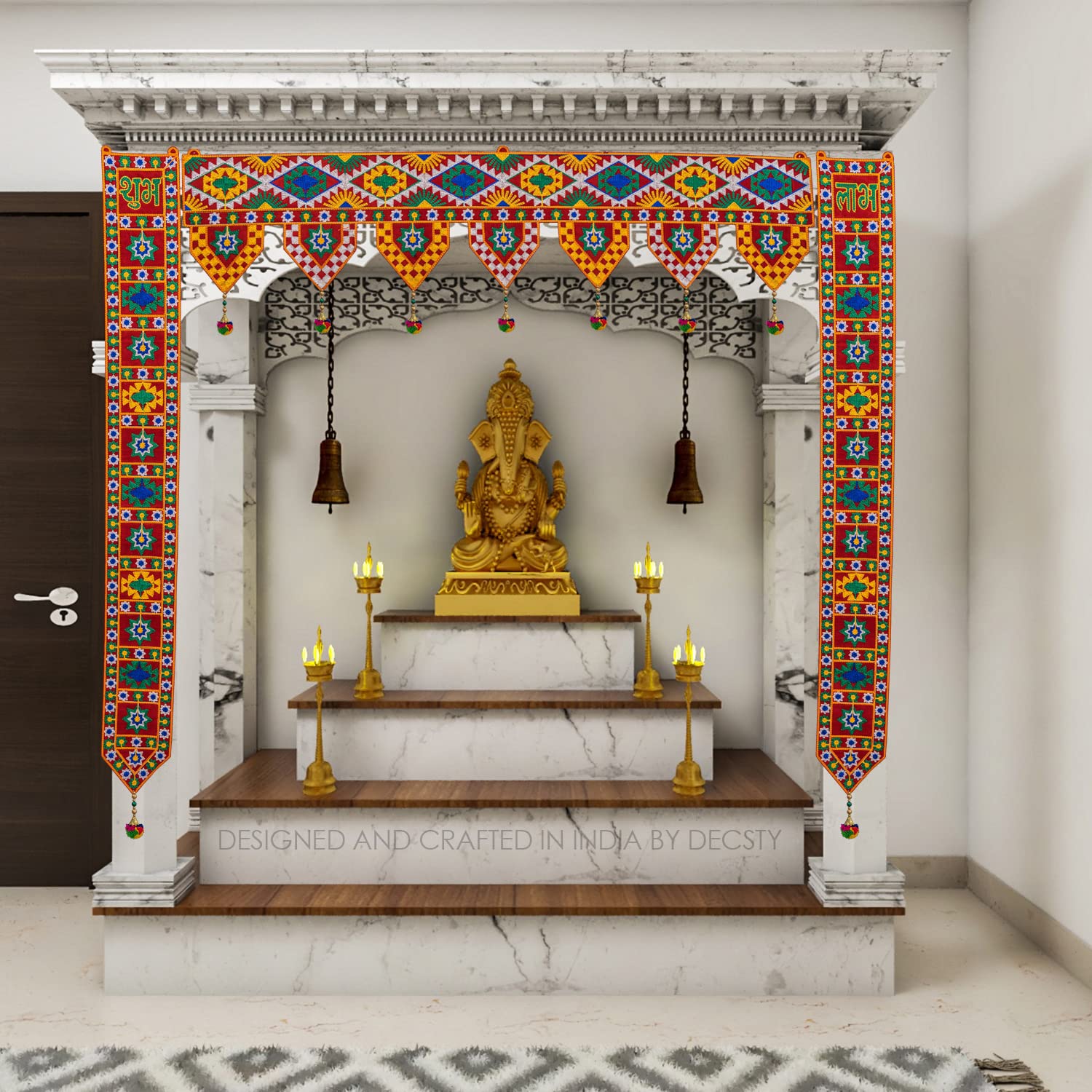 SYPRAM PRODUCTION Traditional Multi Zula Pearl Beads Handmade Door Hanging/Bandarwal/Toran for Door, Traditional Bandarwal for Door