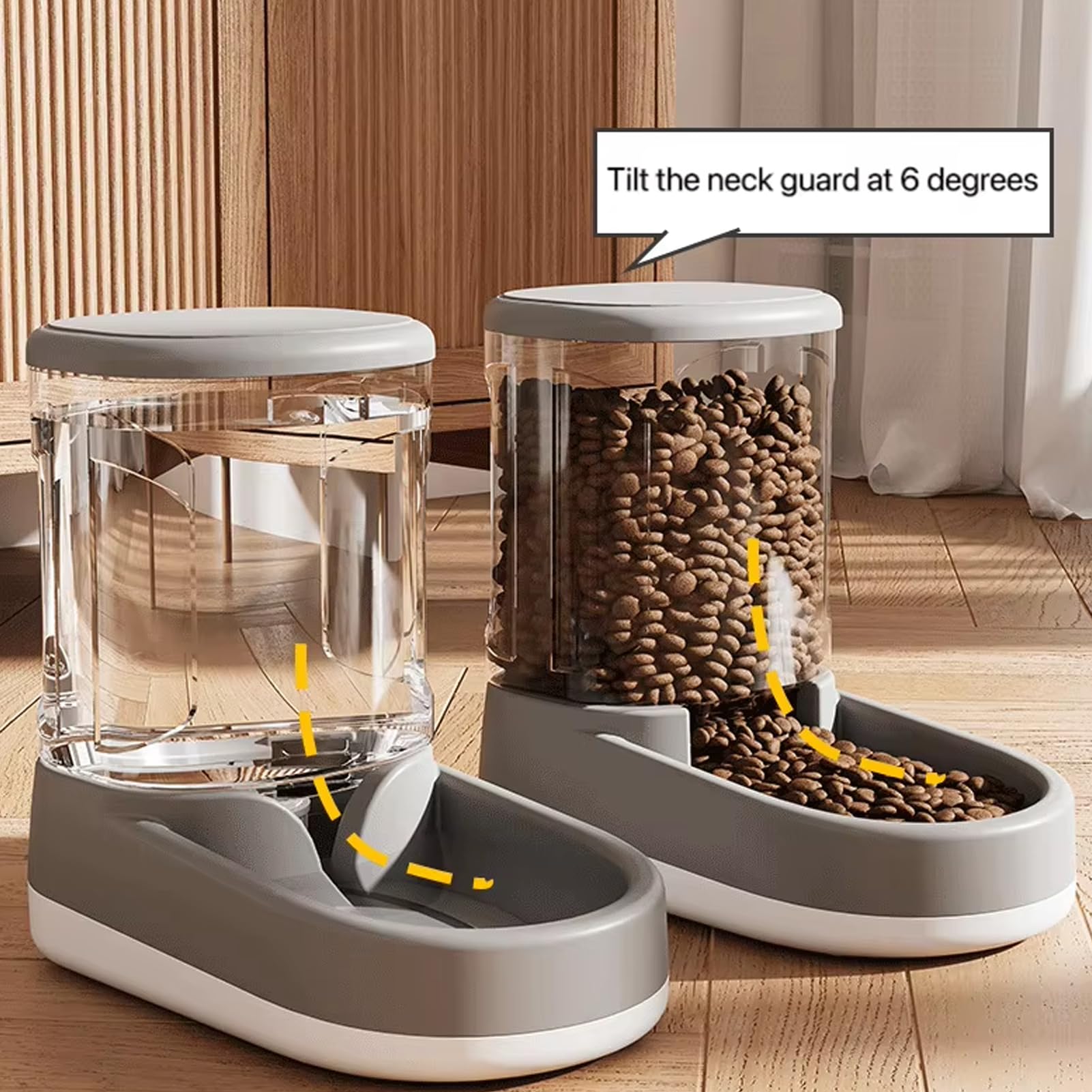 Comedero automático, comedero automático para Gatos, dispensador automático de Agua para Mascotas, comedero automático para Gatos de 2,1 kg y dispensador de Agua para Perros de 3,8 L, Libre de BPA.