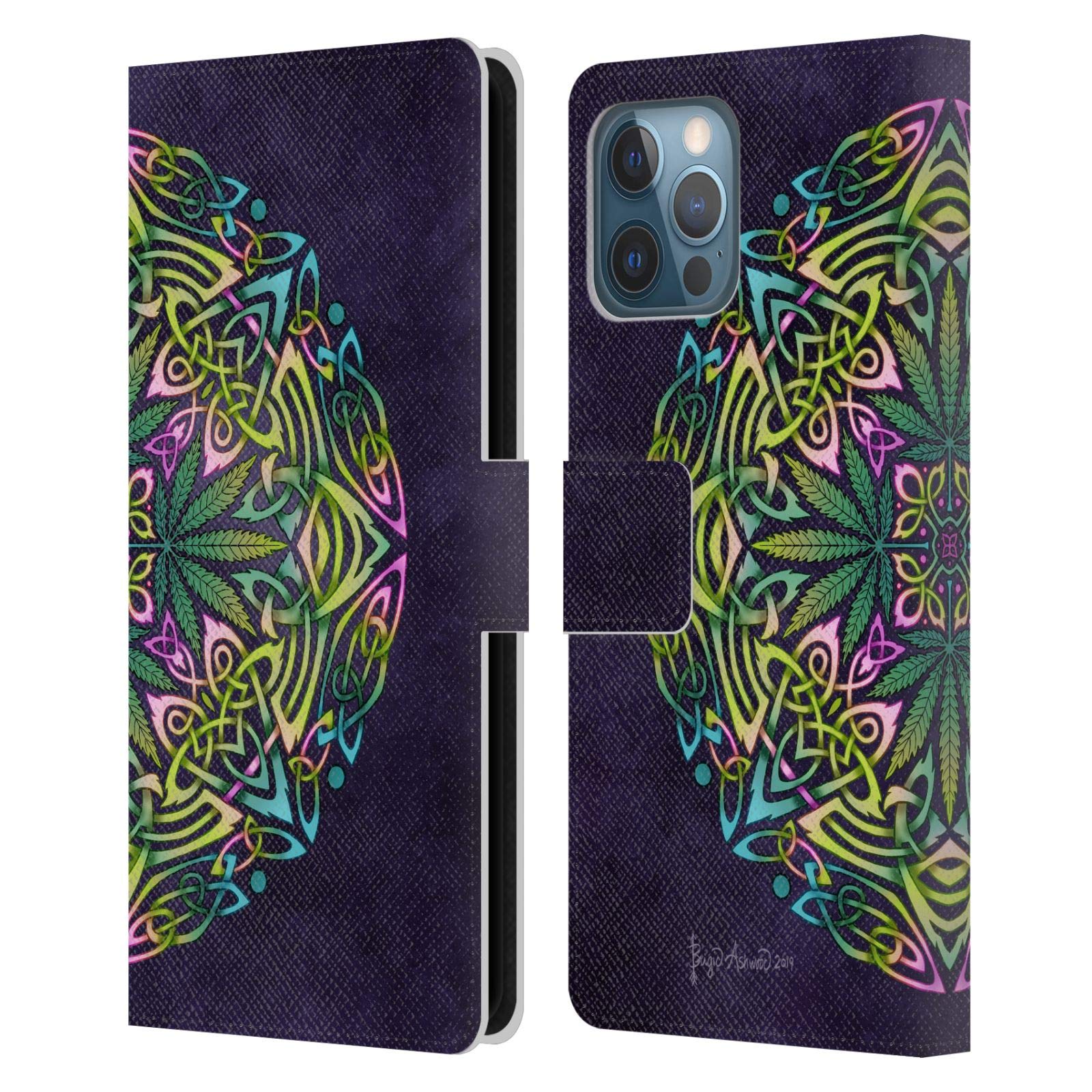 Funda Tipo Libro iPhone 12 Pro Max de Hojas Celtas para Llevar Tus Tarjetas y Teléfono Juntos 7