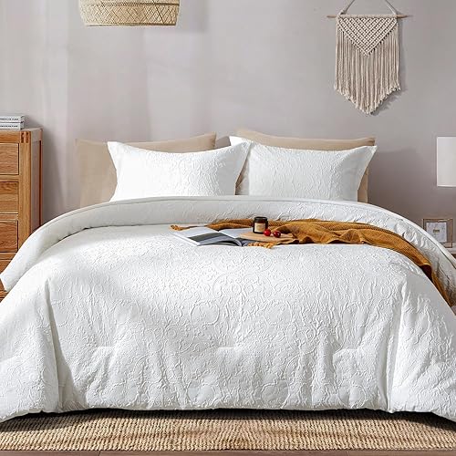 Cupocupa Juego de edredón queen edredón de 7 piezas para cama tamaño queen edredón Queen ultrasuave y ligero juego de ropa de cama floral para todas