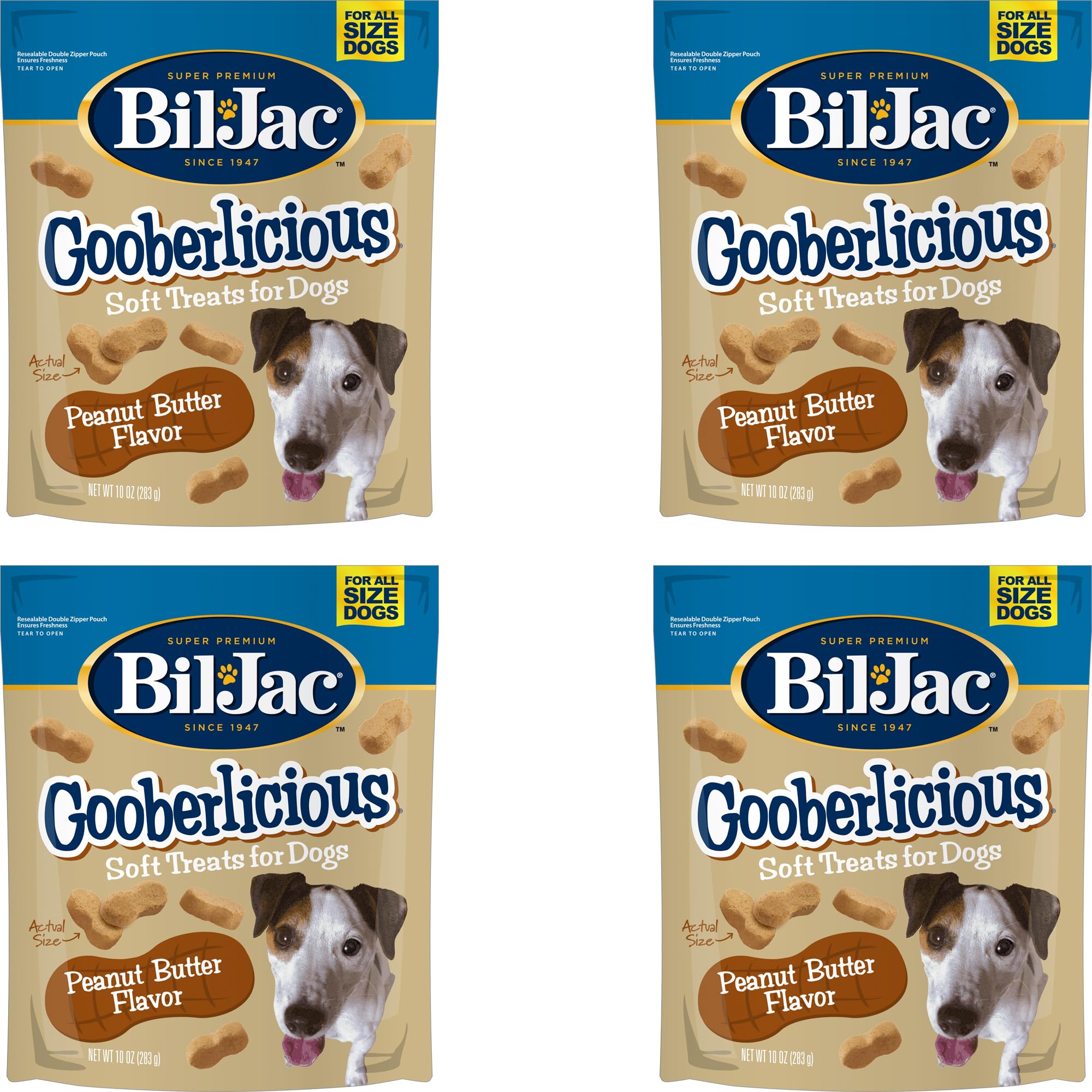 Gooberlicious Soft Treats for Dogs, Peanut Butter Flavor, Made with Real Chicken Liver, 10oz (4-Pack)