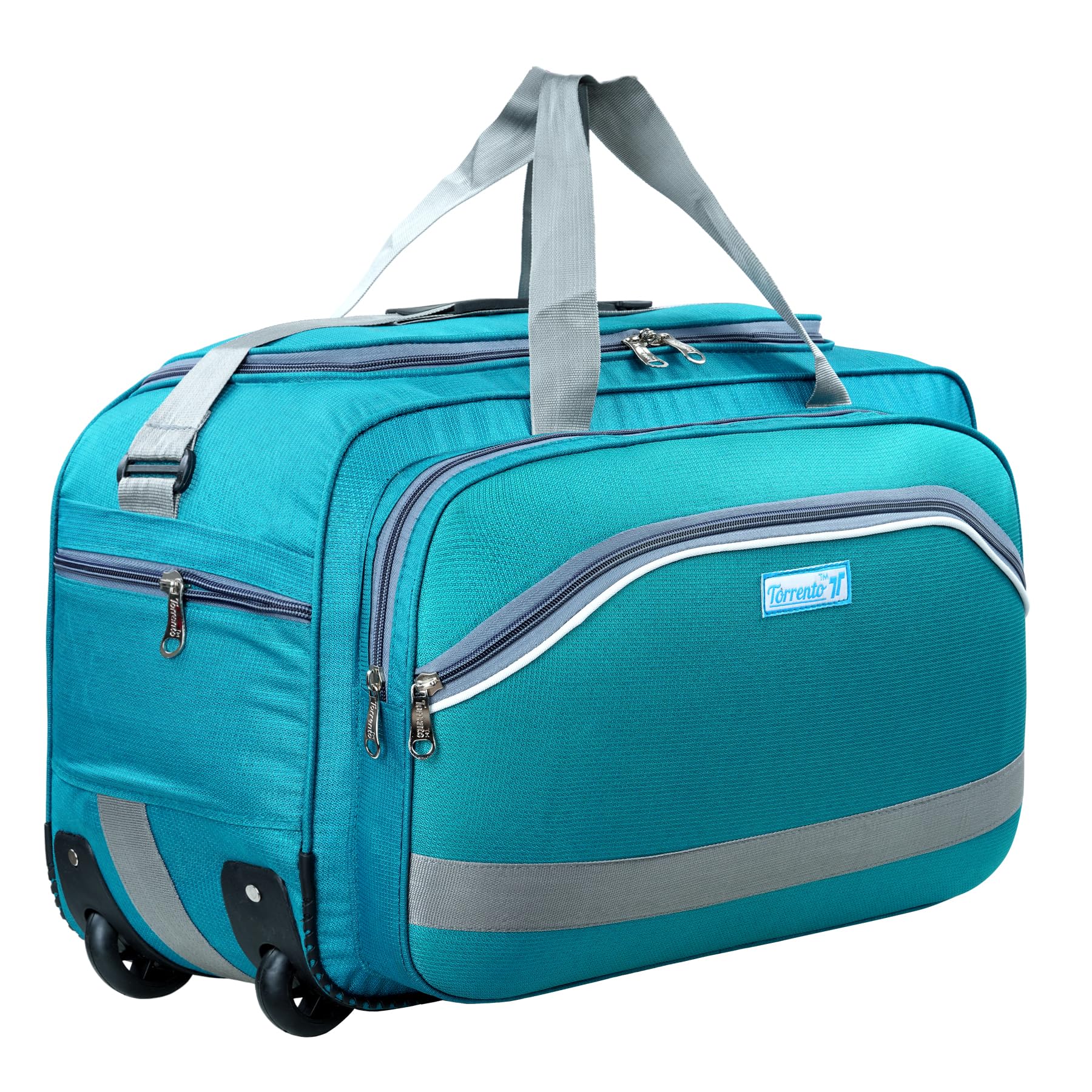 torrento Polyester 55 L Travel Duffel Bags With Wheels Travelling Luggage Duffle Bag Men Women Cabin Size Waterproof, Green-picture-53
