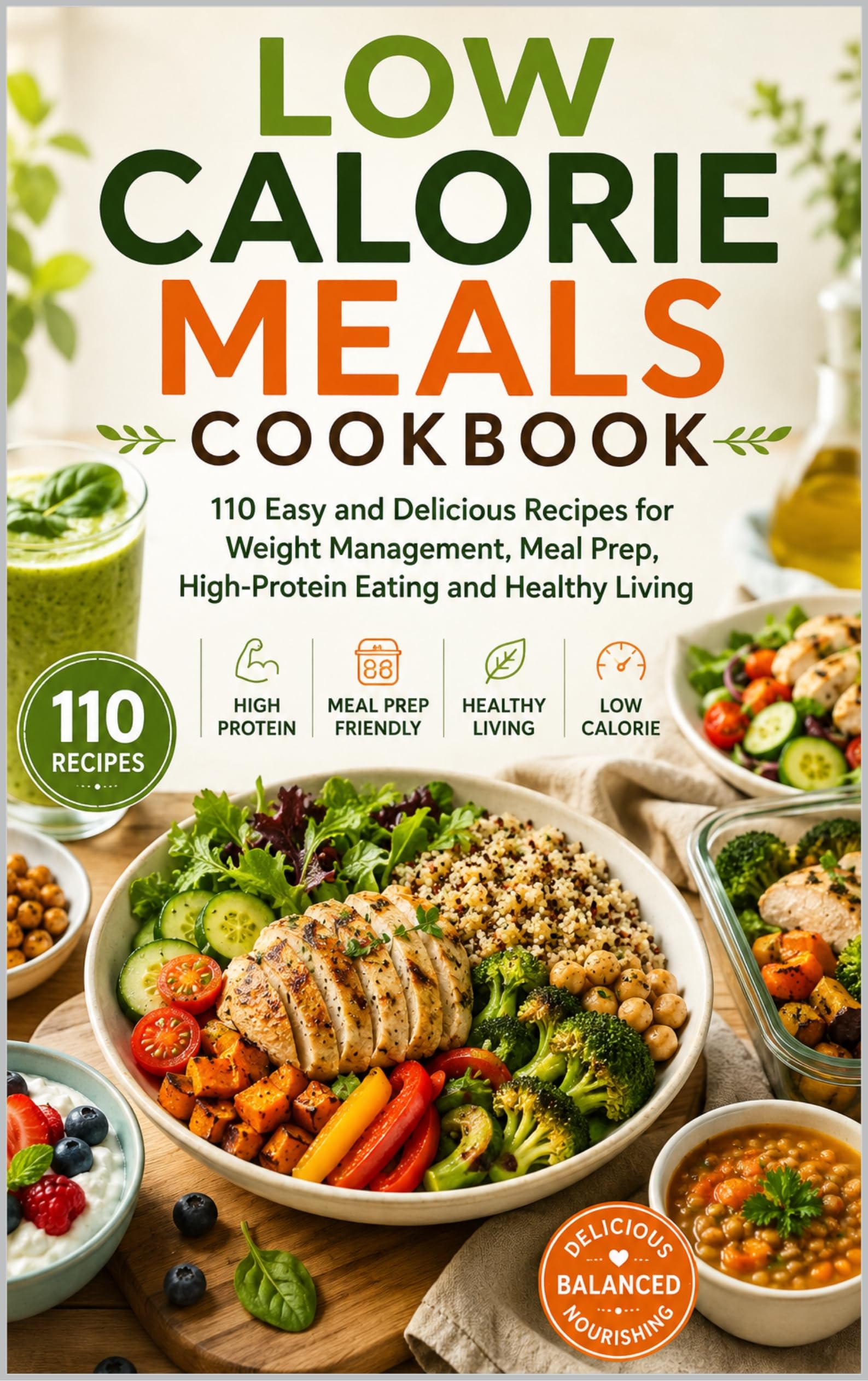 Low Calorie Meals Cookbook: 110 Easy and Delicious Recipes for Weight Management, Meal Prep, High-Protein Eating and Healthy Living (English Edition)