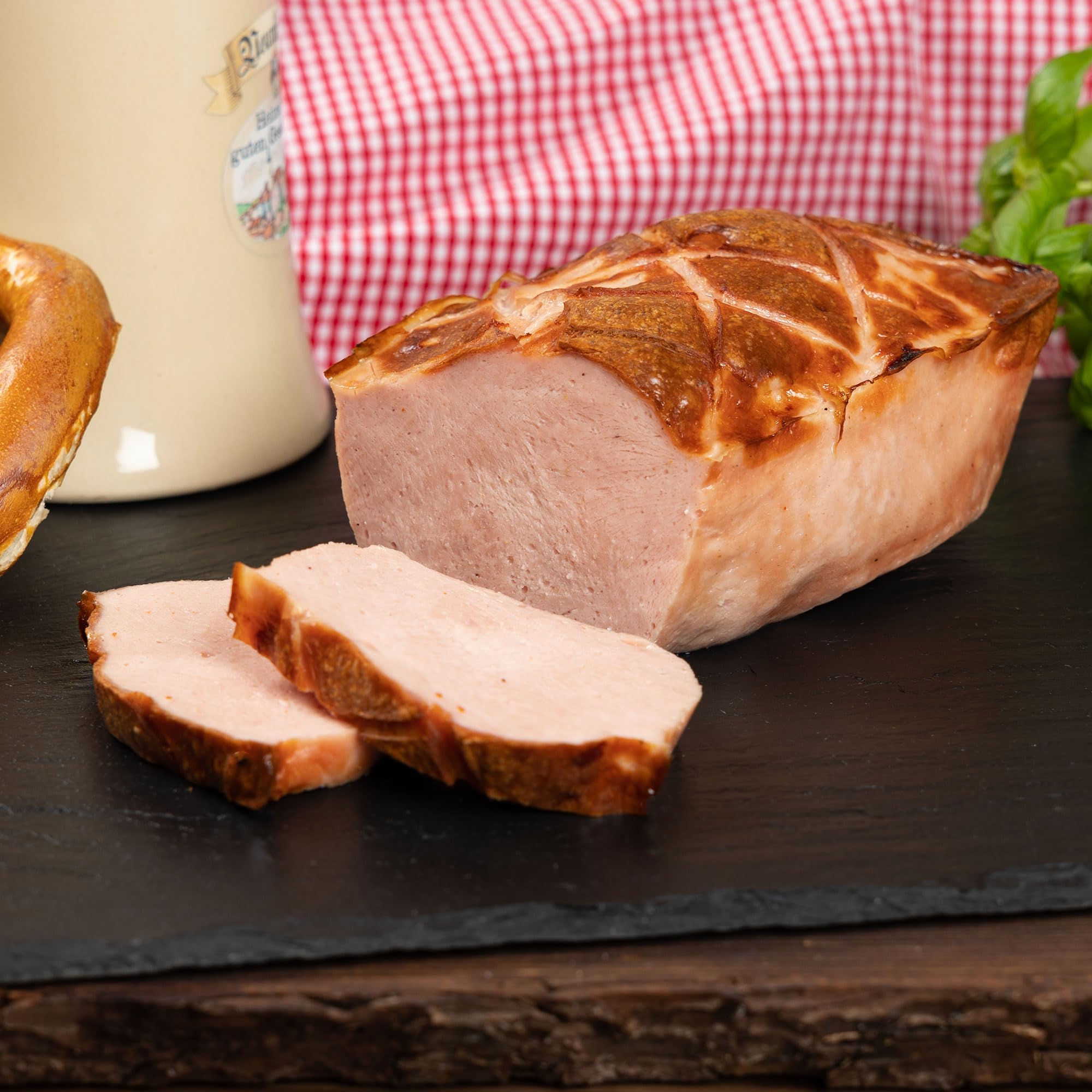 WURSTBARON® Käse-Leberkäse & Leberkäse rot Leberkäse-Set für Feinschmecker - Fleischkäse zum Aufbacken - hochwertige Qualität aus Bayern, 2x 1 kg