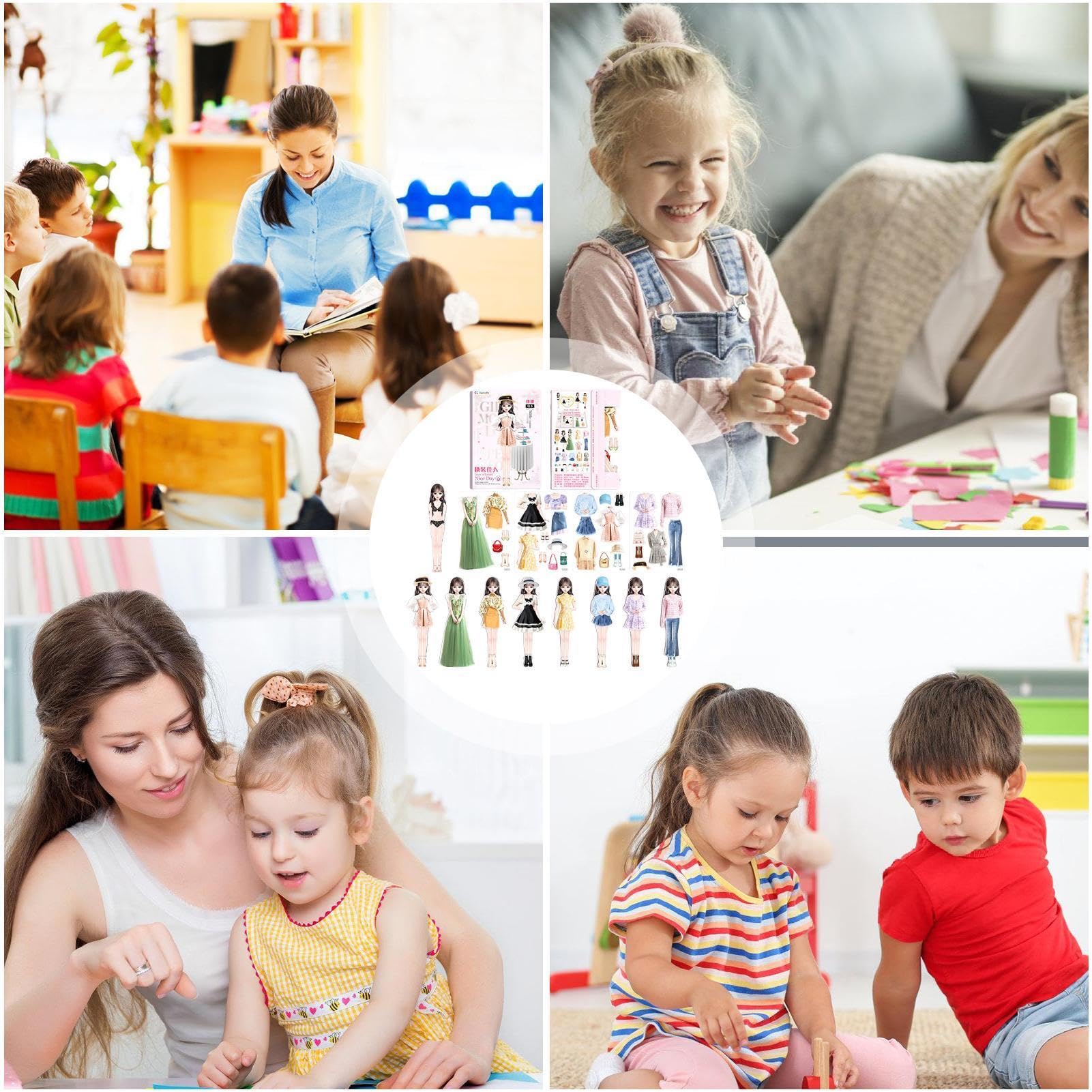 Set Da Vestire Magnetico - Kit Da Gioco Puzzle Per Bambole Di Carta, Giocattoli Da Vestire Per Bambini, Gioco Di Finzione Creativo Pezzi Durevoli | Giocattolo Educativo Puzzle Di Immaginazione Per Bam