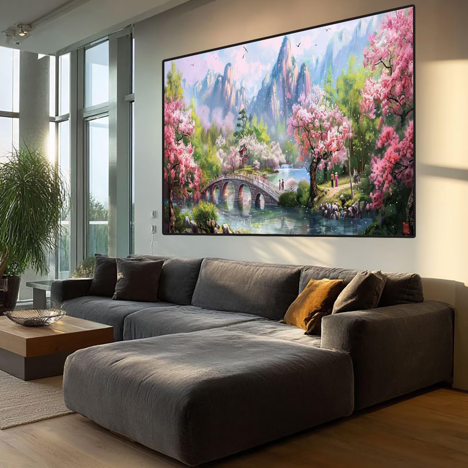 Mountain Diamond Art Landscape Diamond Painting Arts and Crafts for Adults,5D Diamont Painting Kits Adults Crysta Cross Stitch Pictures, DIY Zestaw do haftowania dla początkujących, dekoracja ścienna
