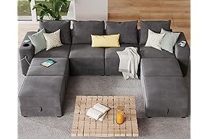 8-Piece Contemporary U-Shaped Sectional Sofa with Ottoman by Romatlink