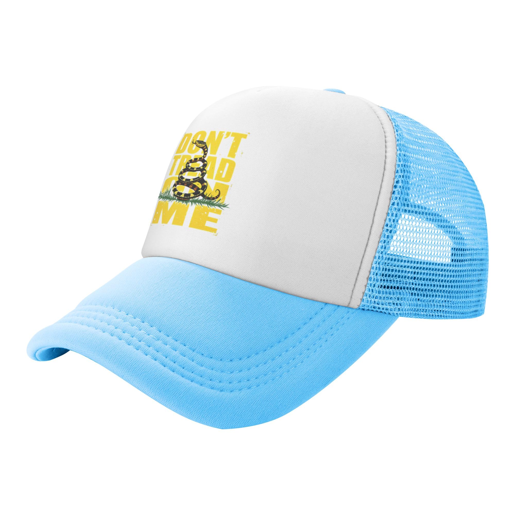 Dont Tread on Me Trucker Hat FDT Resist Kids Hats Adjustable Mesh Baseball Cap - Sky Blue