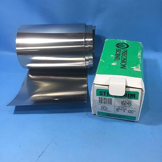 Shim Stock, Roll, Cold Low Steel, 0.0030 in
