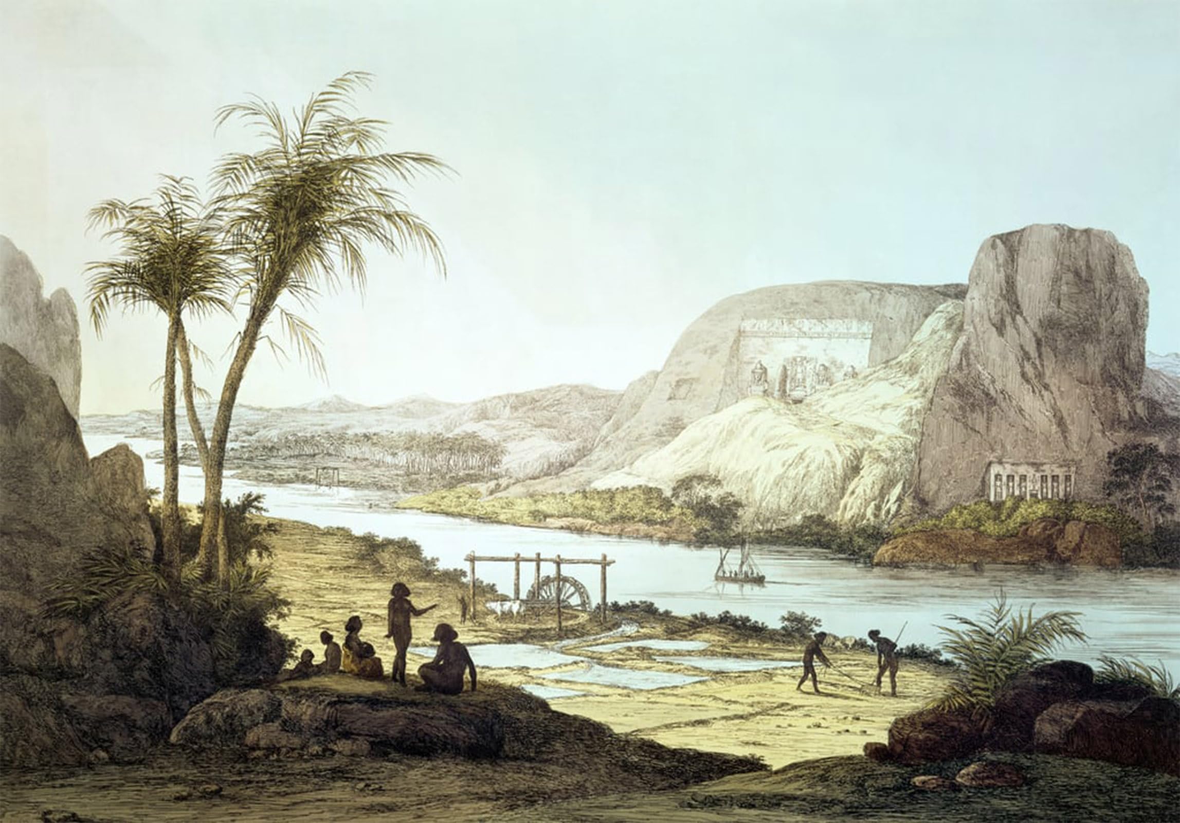 Cuadro pintura de Abu Simbel lienzo decorativo de Nubia Battista Belzoni 60x90cm 5