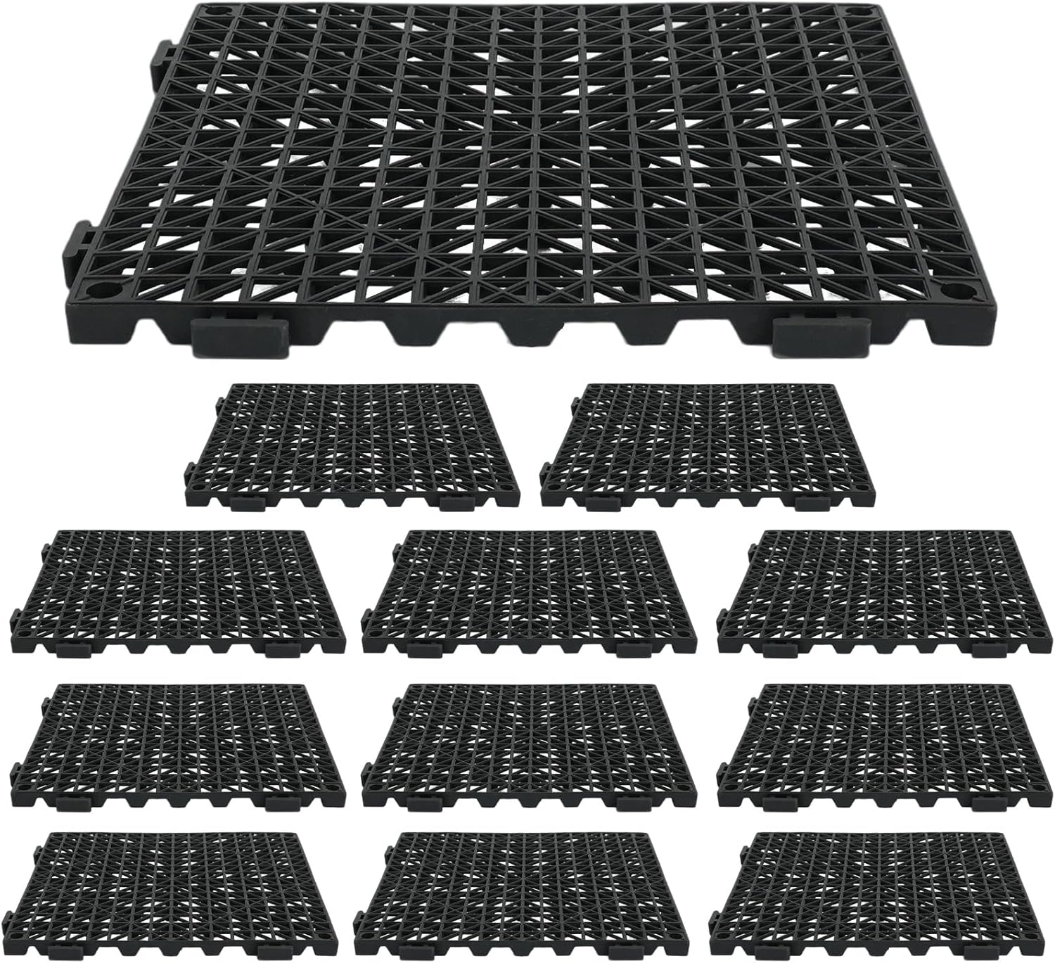 12 Pcs Bar Countertop Supplies Interlocking Mats 12 x 12 InchNon Slip Spills Coffee Drying Mats Black Rubber Shelf Liners for Cocktail Bars Restaurants Bartending HOM