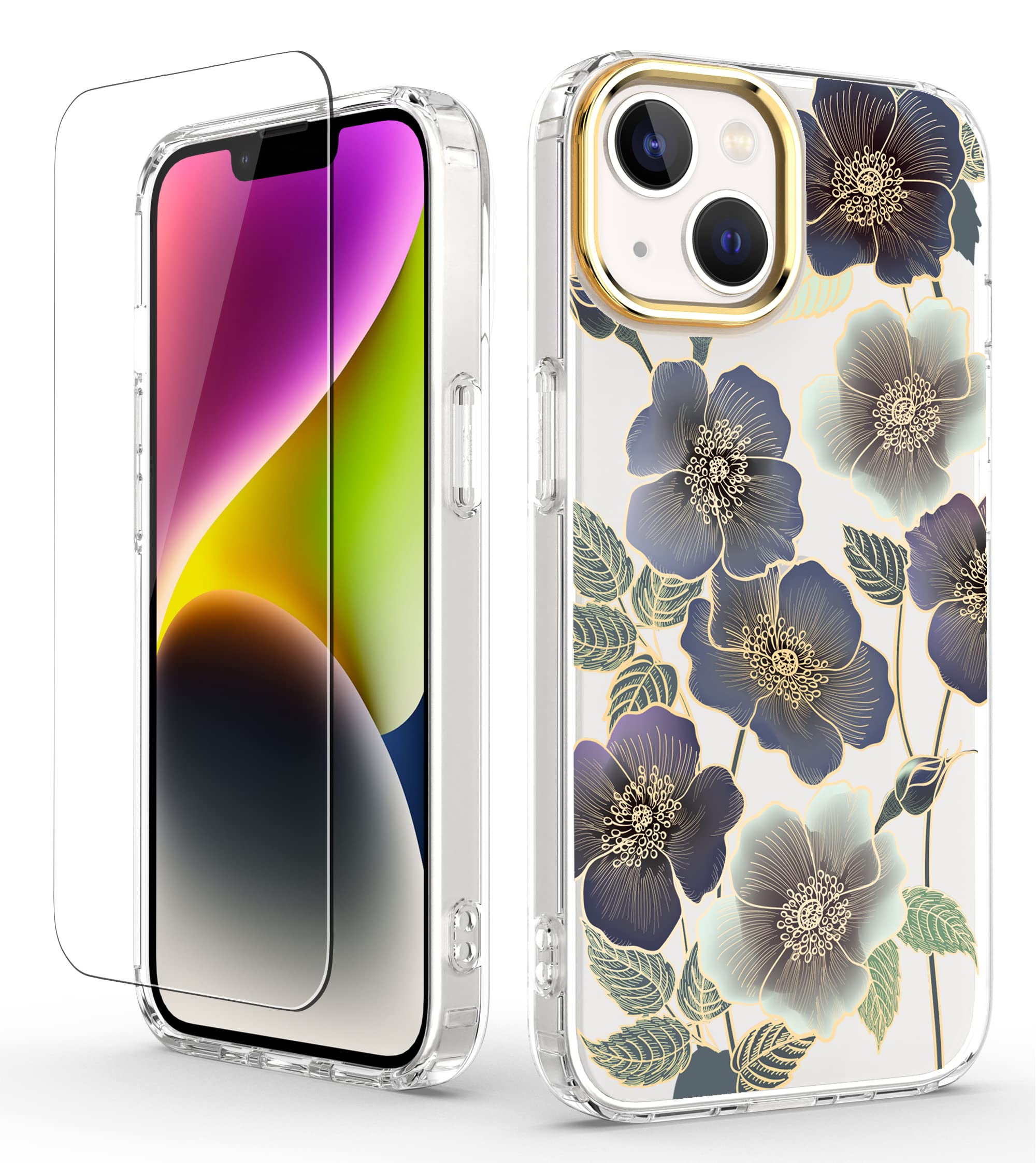 BAISRKE Compatible With IPhone 14 Case, Cute Clear Floral - View #6