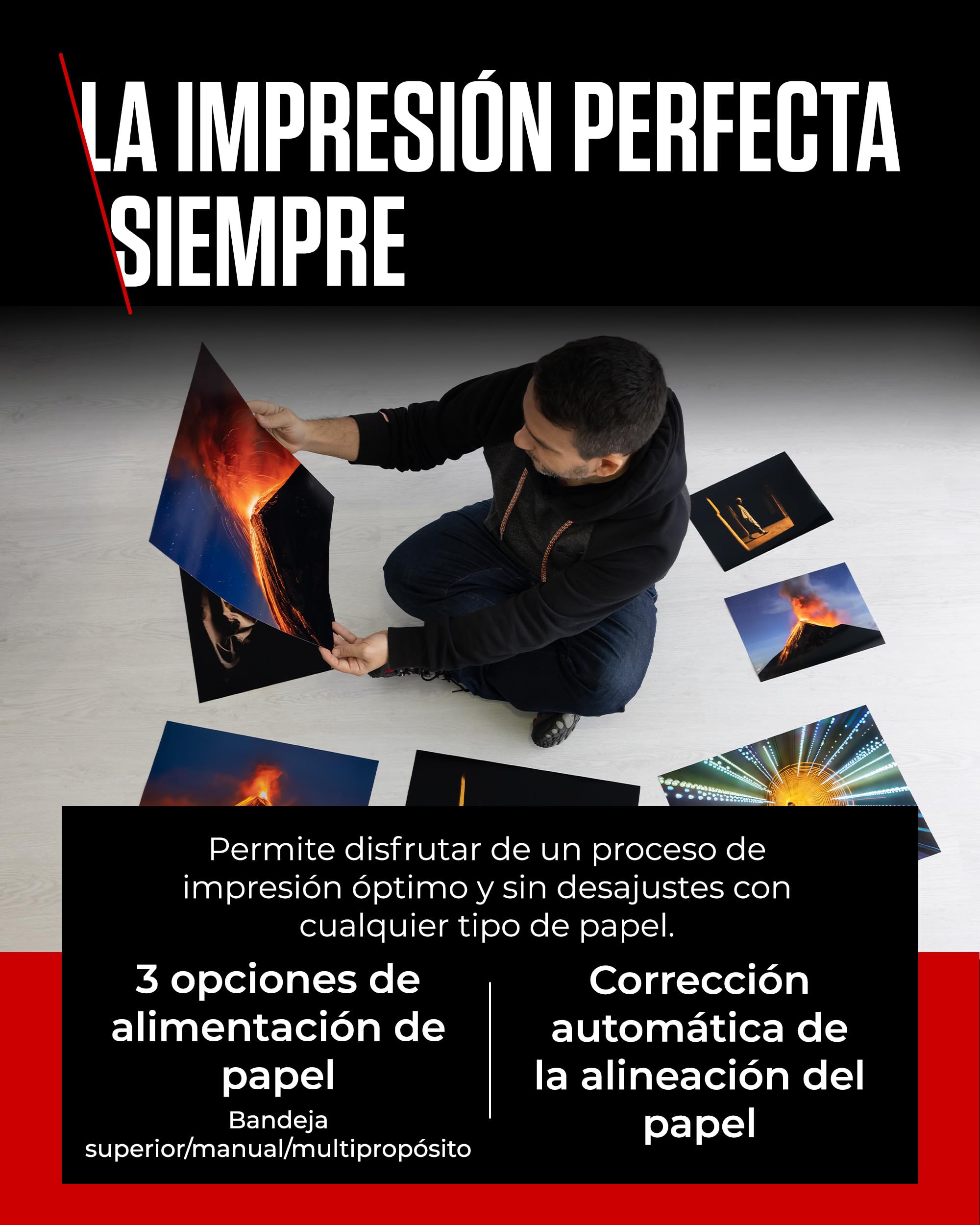 Canon Pixma PRO-200 Impresora Fotográfica Profesional, Sistema de Inyección de Tinta, A3+, WiFi, 8 Cartuchos de Tinta, Impresión Sin Bordes, Impresión de Alta Velocidad, Negro