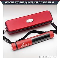 Vista 2 de Quiver Time Tubo Orion para tapete de juego rojo XL – TCG Playmat Tube Case Bag con cremallera impermeable, bolsillo oculto para dados, correa
