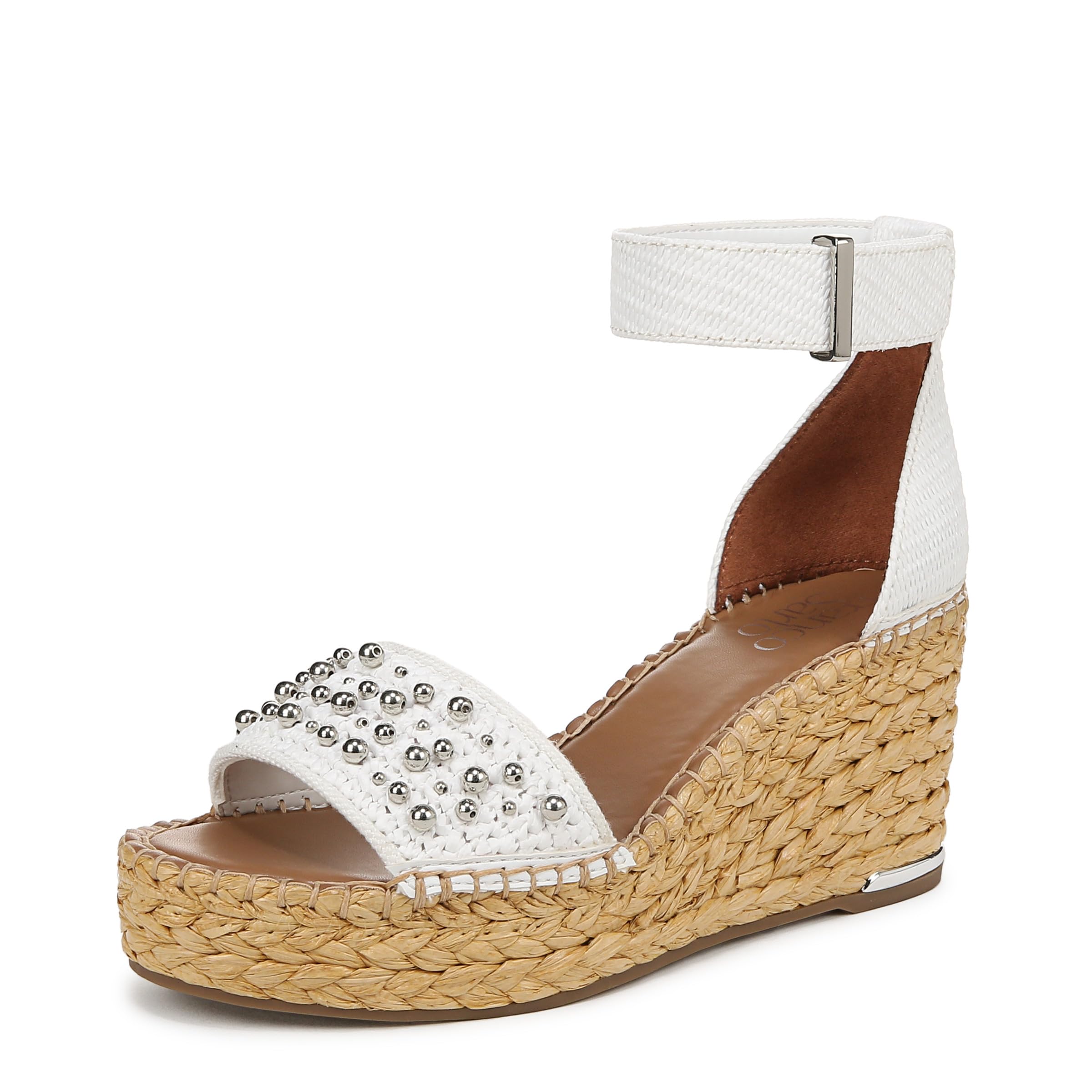 Franco Sarto Womens Clemens Raffia Espadrille Wedge Sandals