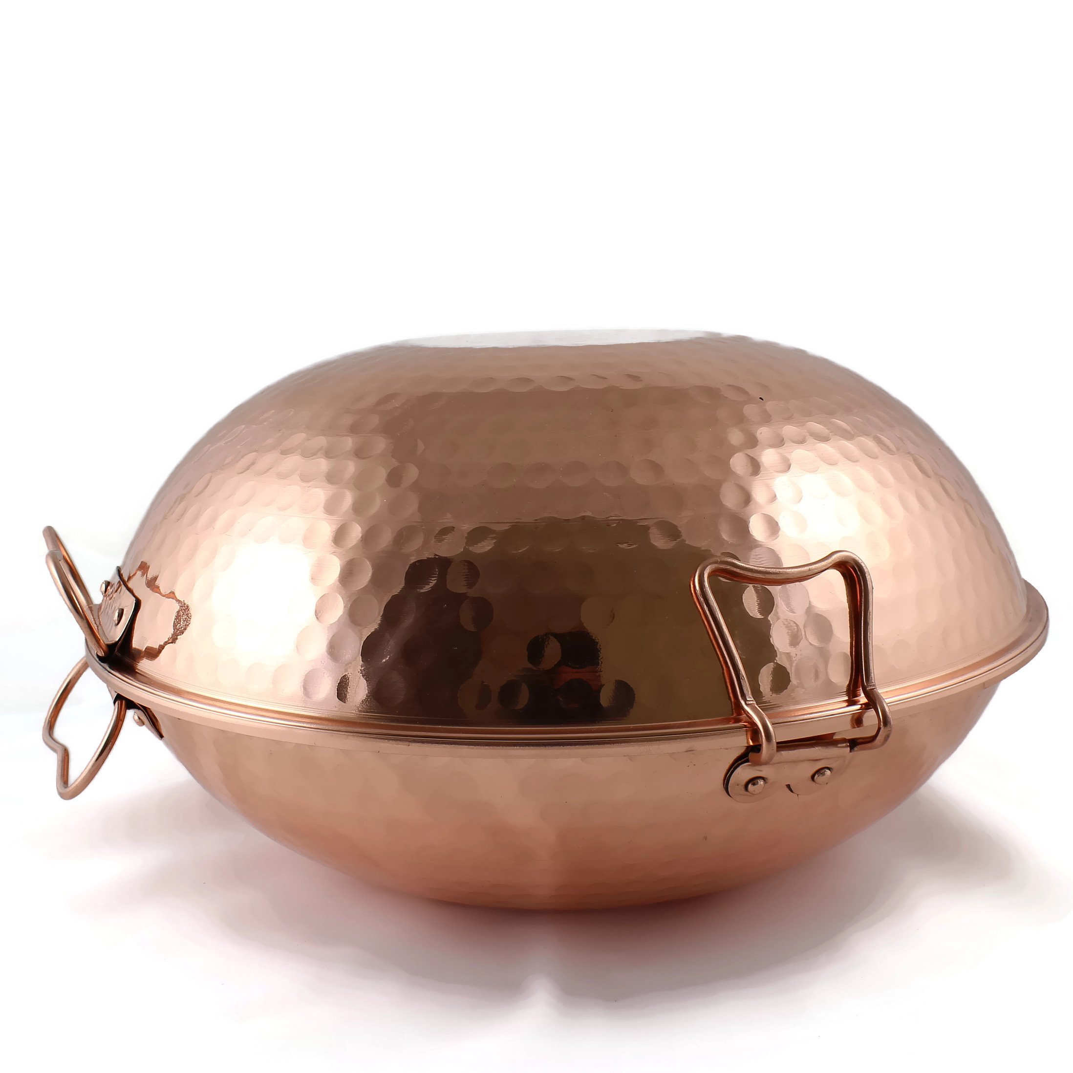 Cataplana Portuguesa - Olla de Cobre de 36 cm con Vitrocerámica - Bronce - 4.19 Libras - Antiadherente - True - True