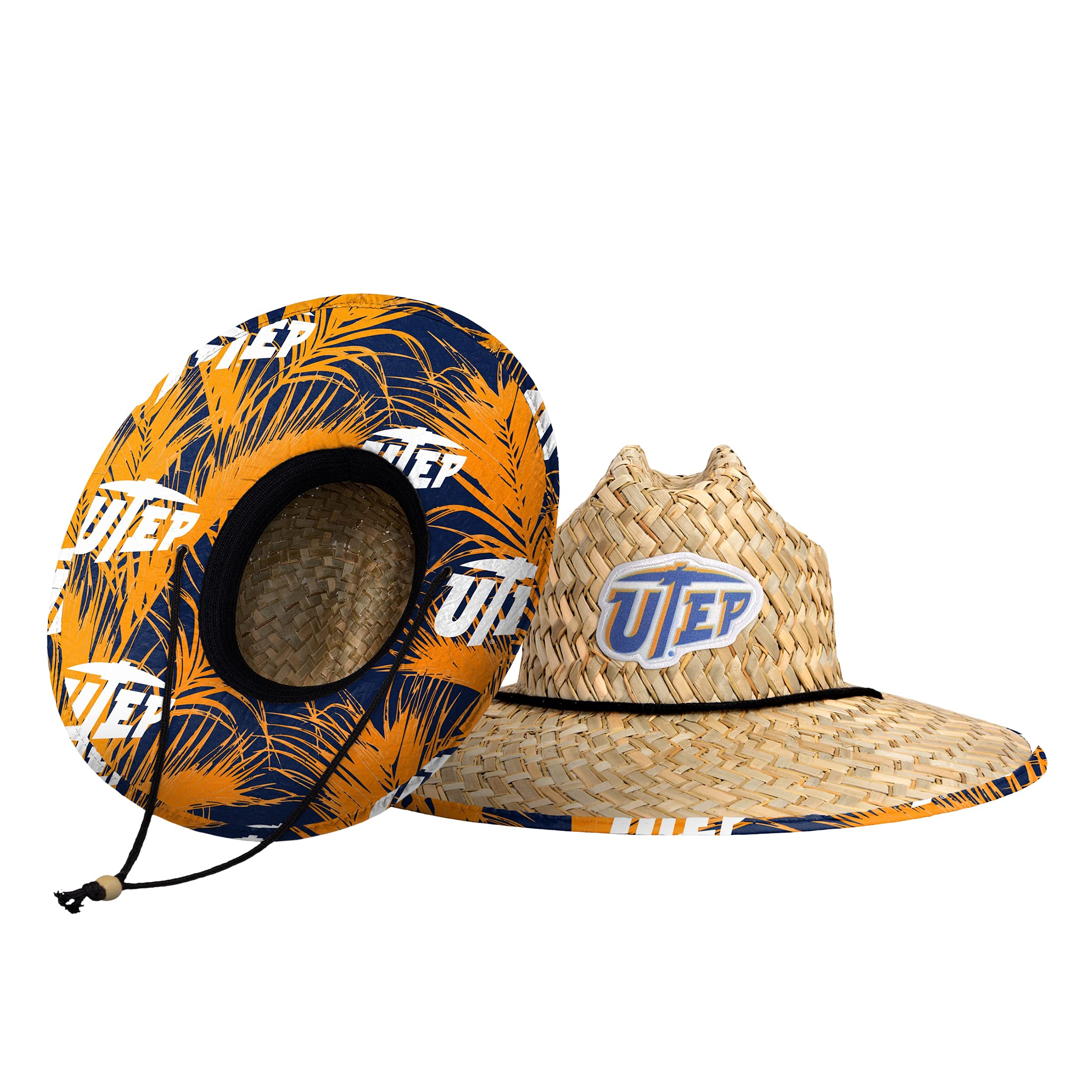 FOCO Men's NCAA College Team Logo Floral Straw Sun Hat