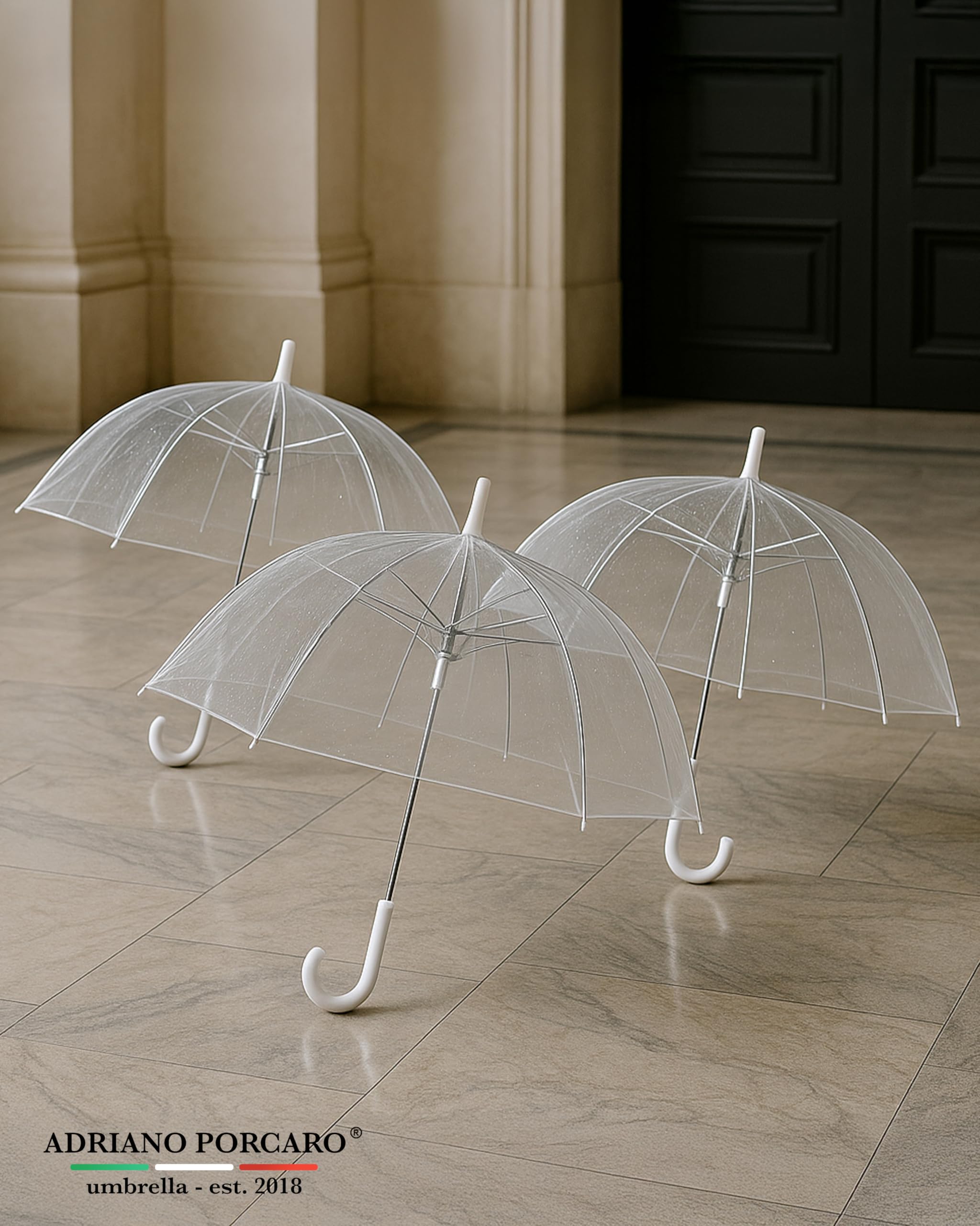 Parasol przezroczysty dla dwojga, duży, przezroczysty parasol idealny na wesele i sesję zdjęciową, dla pary młodej, dla kobiet i mężczyzn, dziewcząt, 12 x przezroczysty – 90 cm