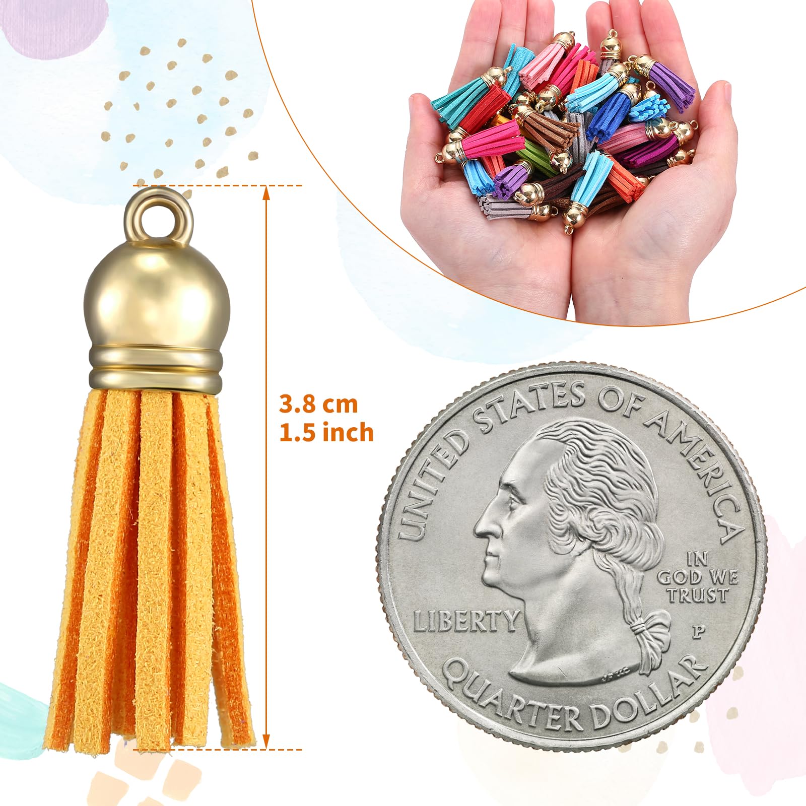 Kit DIY Porte-Clés En Cuir Avec Glands Et Anneaux - 120 Pièces Pour Création Bijoux Et Déco