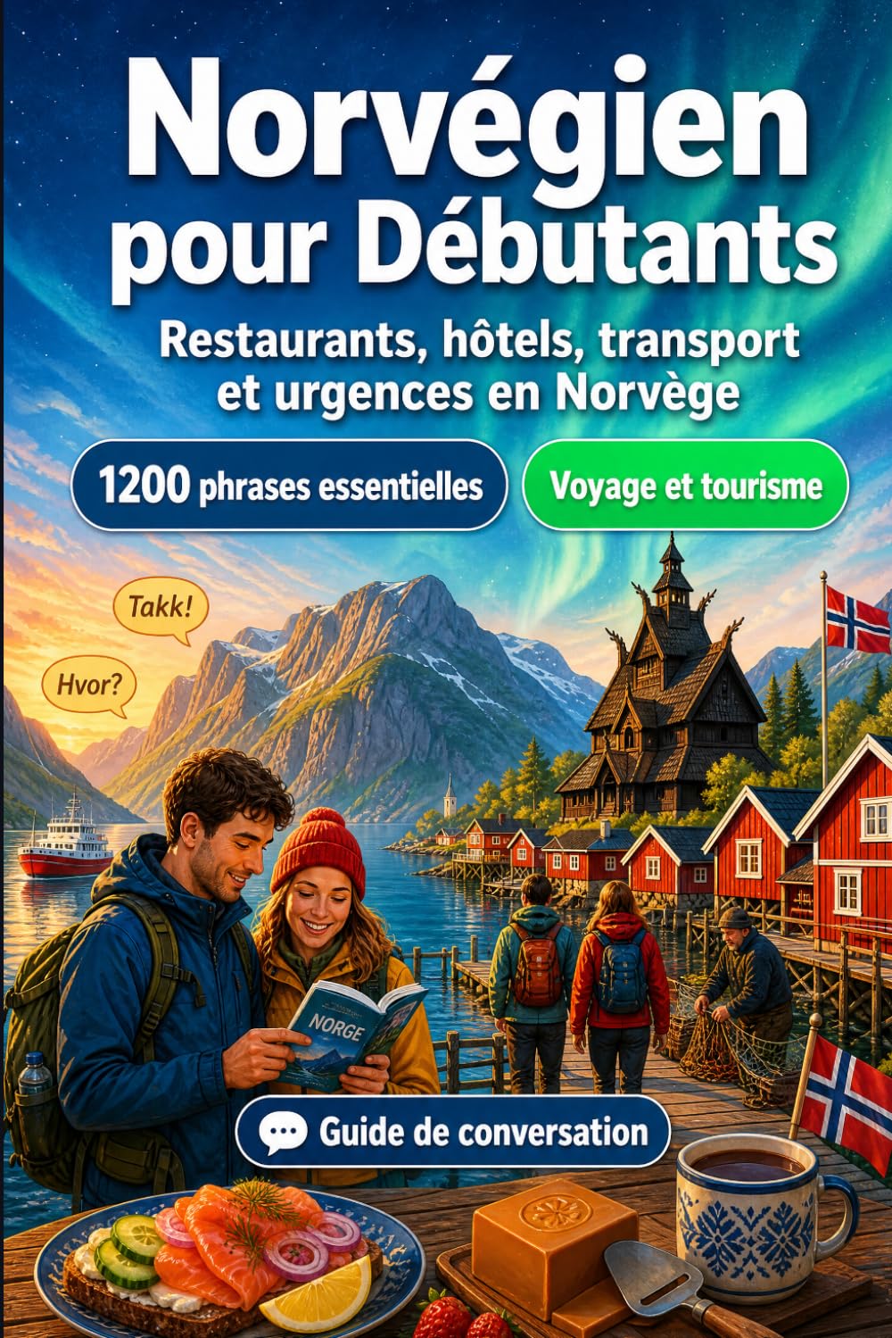 Norvégien Pour Débutants: 1200 phrases essentielles en Norvégien pour voyager en Norvège: Guide de prononciation facile, conversations du quotidien, restaurants, hôtels, transports, shopping, urgences
