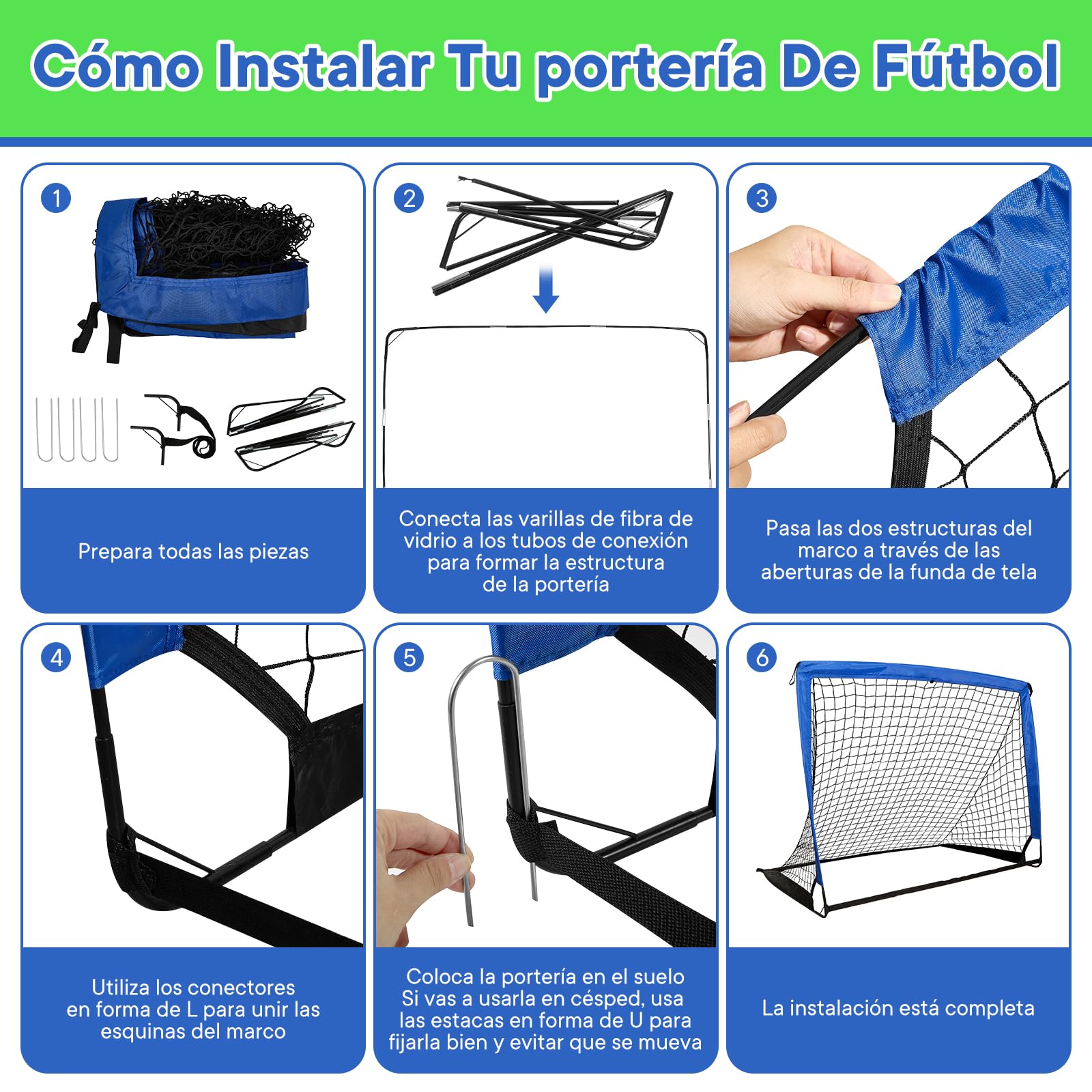 Porterias de Futbol 3 en 1 Plegable Portatil para niños con 3 Modos de Juego