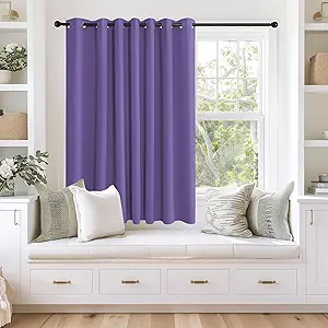 NICETOWN Blackout Curtains 63 inches Long for Living Room Bedroom, Grommet Thermal Insulated Room Divider Drape Window Treatment for Sliding Patio Door, W100 x L63, 1 Panel, Lilac Purple