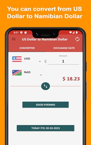 US Dollar to Namibian Dollar To see the Exchange rate on your Phone and Tablet