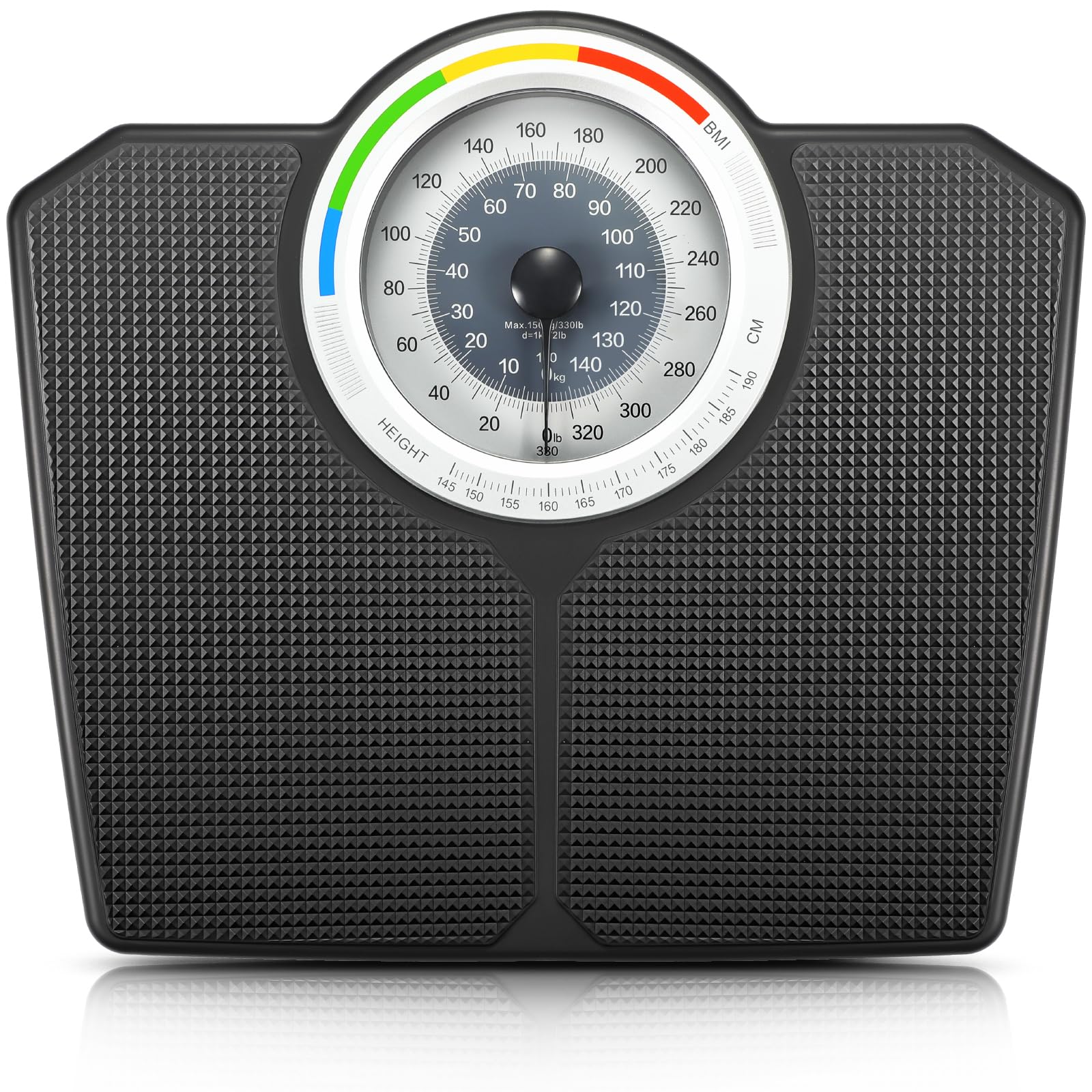 ESENHARBER Scale for Body Weight, Mechanical Weight Scale with Big and Easy to Read Display, BMI Indication, Retrospective Design Bathroom Scale, 150kg/330lb Capacity, 1000g/2lb Graduation