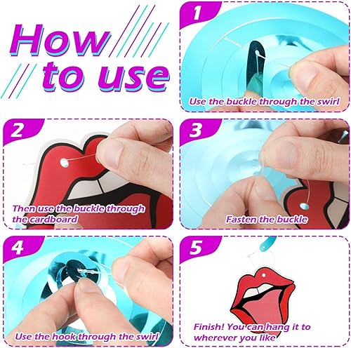 Miniatura 5 de Decoraciones de fiesta de los años 80 y 90, estilo retro de los años 80, hip hop, remolinos colgantes, decoración de techo para adultos de regreso a