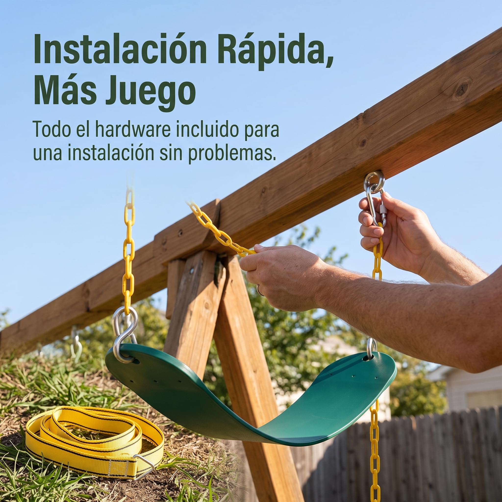 Harilla Columpio Infantil Asiento Niño Hamaca Uso Interior y Exterior Soporta 300kg Instalación Sencilla en Barra O Armazón Material EVA, Azul