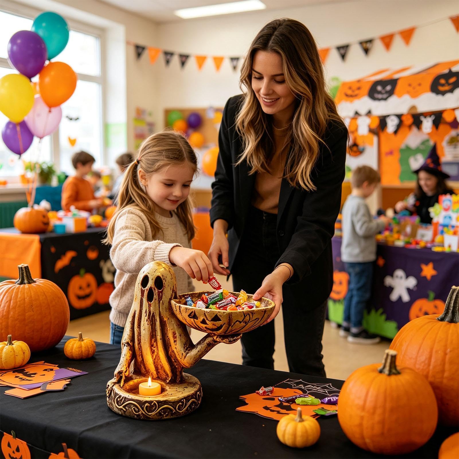 Uchwyt na świeczki Halloween w kształcie ducha z blatem