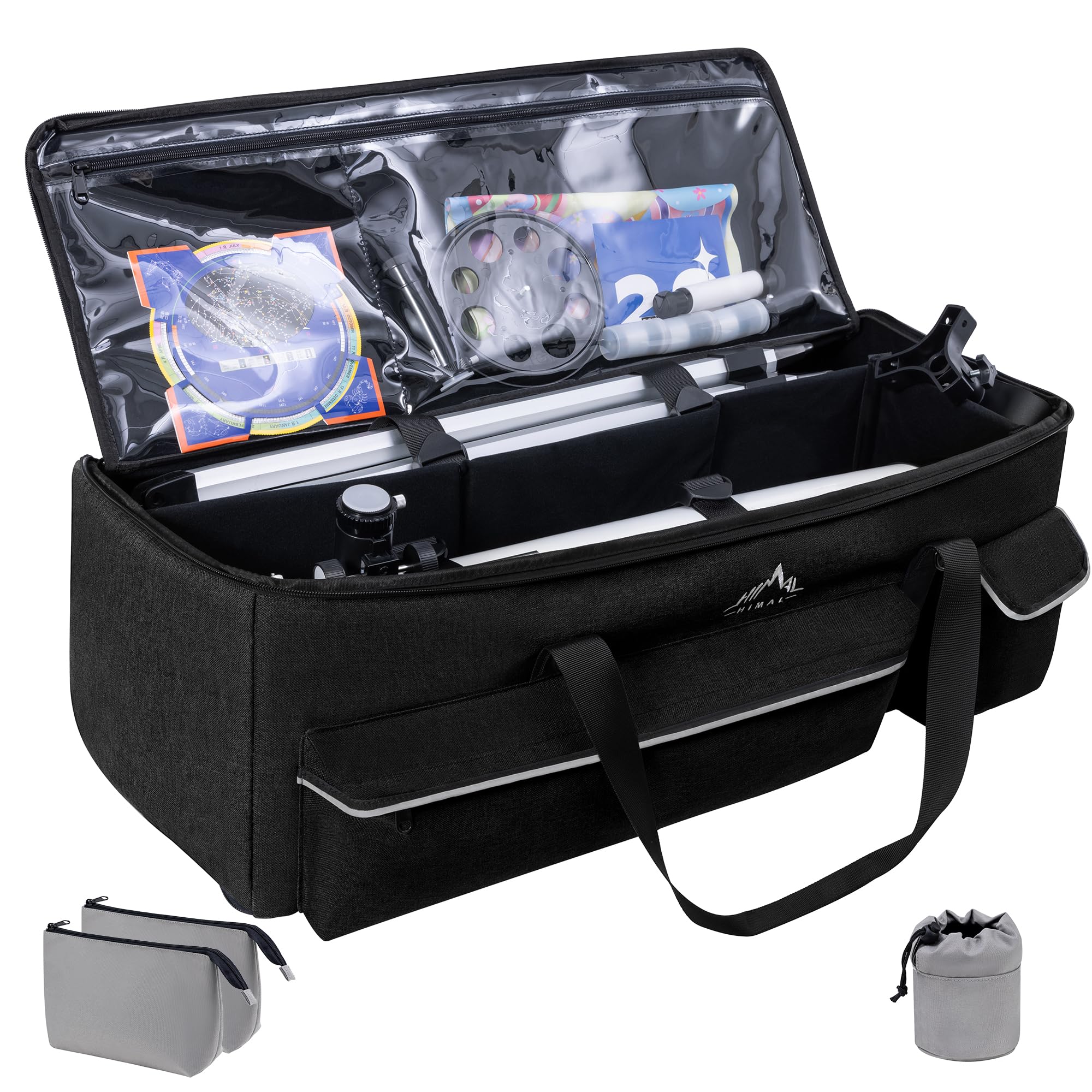 UNIHIMAL Multipurpose Telescope Bag– Padded Shock Absorbent –600D Oxford Telescope Carrying Case with Adjustable Shoulder Strap & Pockets and Extra Storage for Tripod and Accessories for Telescope