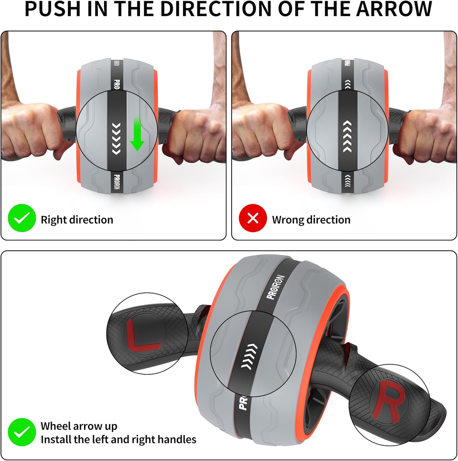 PROIRON Abdominal Wheel with Assisted Rollback - Stable Abdominal Wheel with Large Knee Mat, Roller for Abs, Back and Shoulders