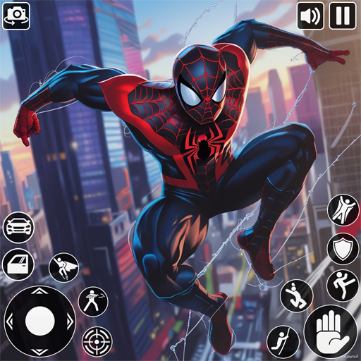 Fliegender schwarzer Seilkämpferheld: Open-World-Superhelden-Kampfspiel