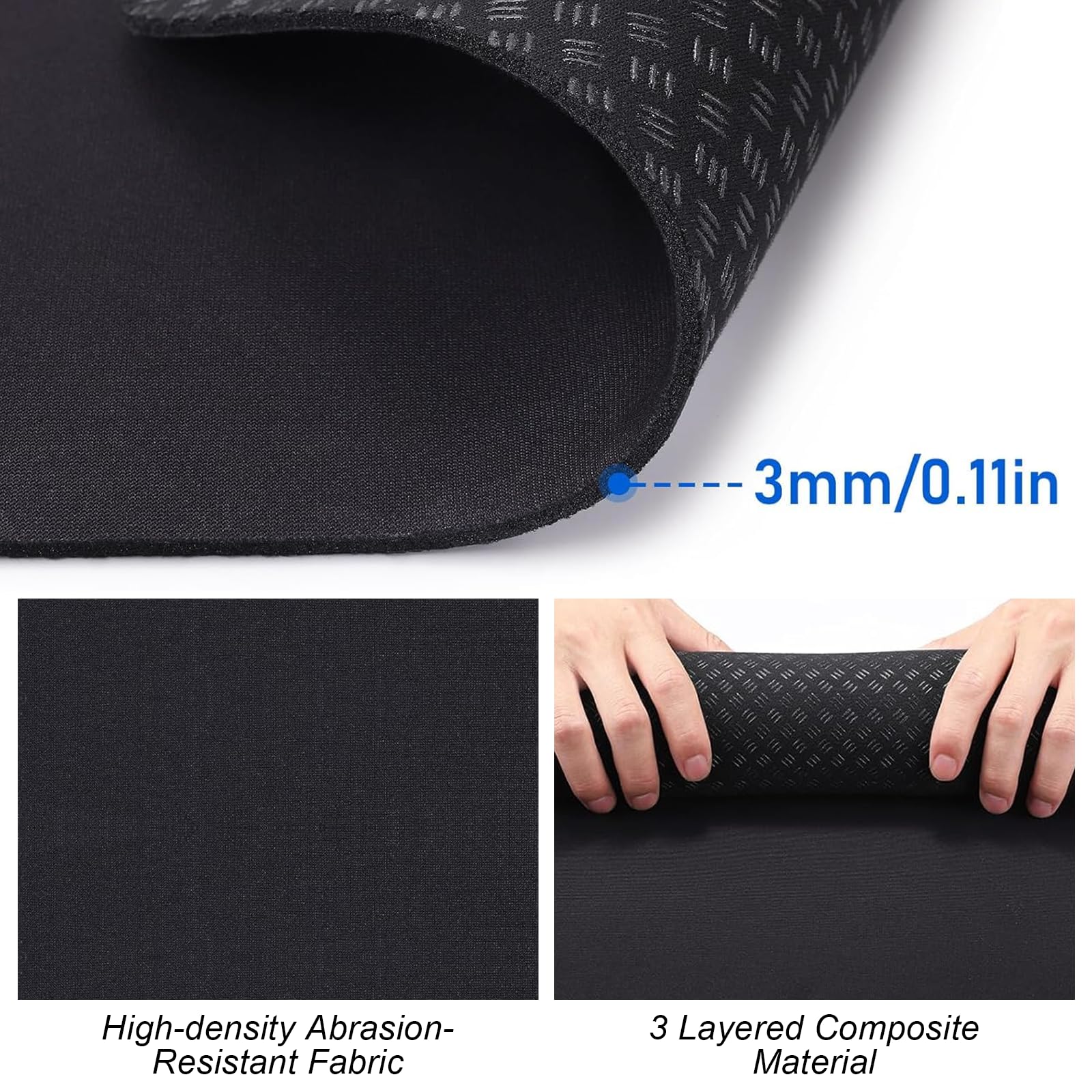 60 x 40cm Upgraded Tappetino Fitness, Tappetino per Palestra Anti-Rumore e Anti-Scivolo con Protezione Pavimento per Home Trainer, Ellittica, Pedaltrainer e Attrezzatura Gym