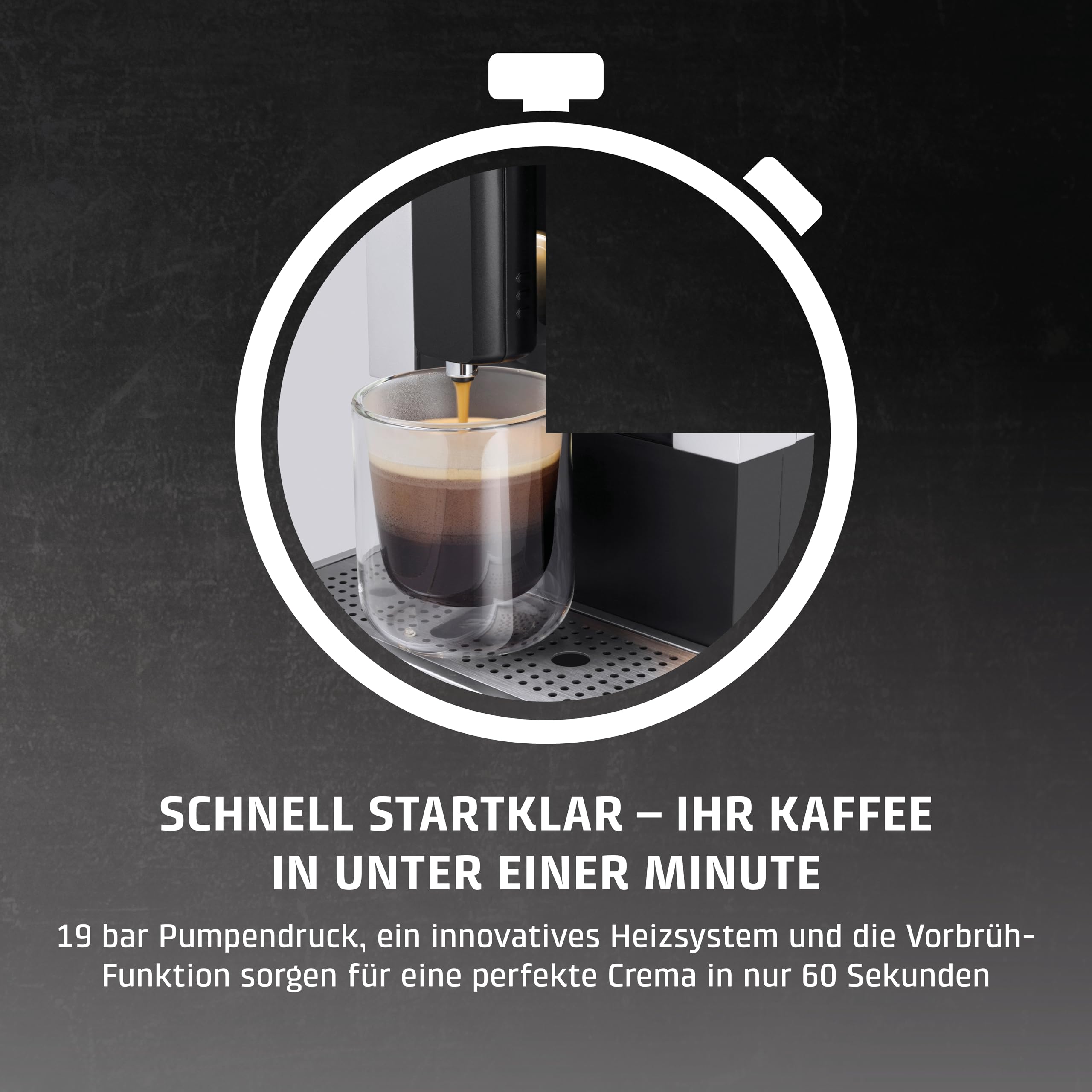 Caso Café Crema Touch, Kaffeevollautomat, inkl. Schlauch und Milchtank