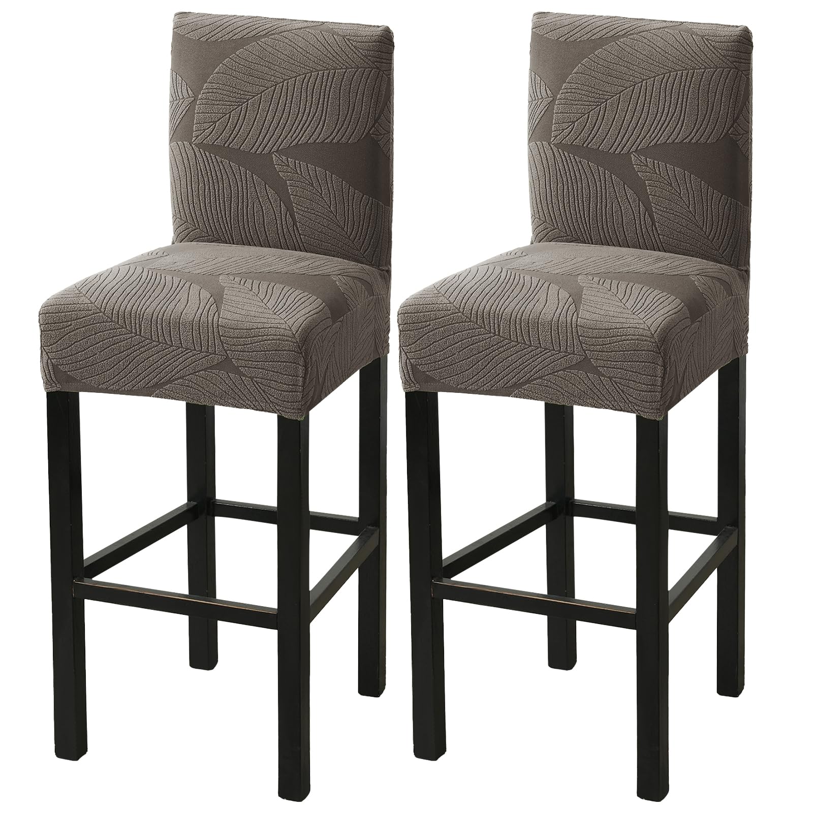 HAOYONG Bar Stool Covers, Stretch Counter Stool Pub Chair Slipcover Washable Counter Height Chair Covers for Kitchen Dining Room Cafe Set of 2 (Coffee)