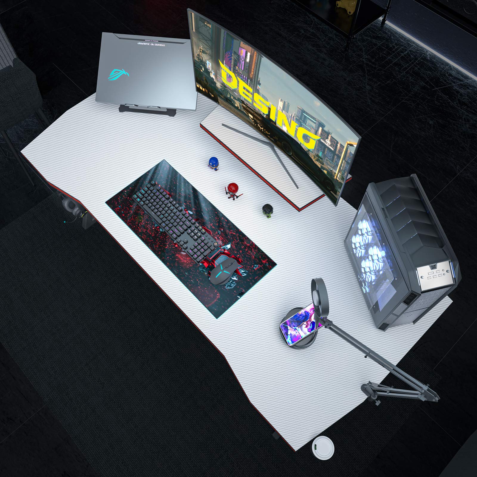 DESINO Gaming Desk 47 inch PC Computer Desk, Home Office Desk Gaming