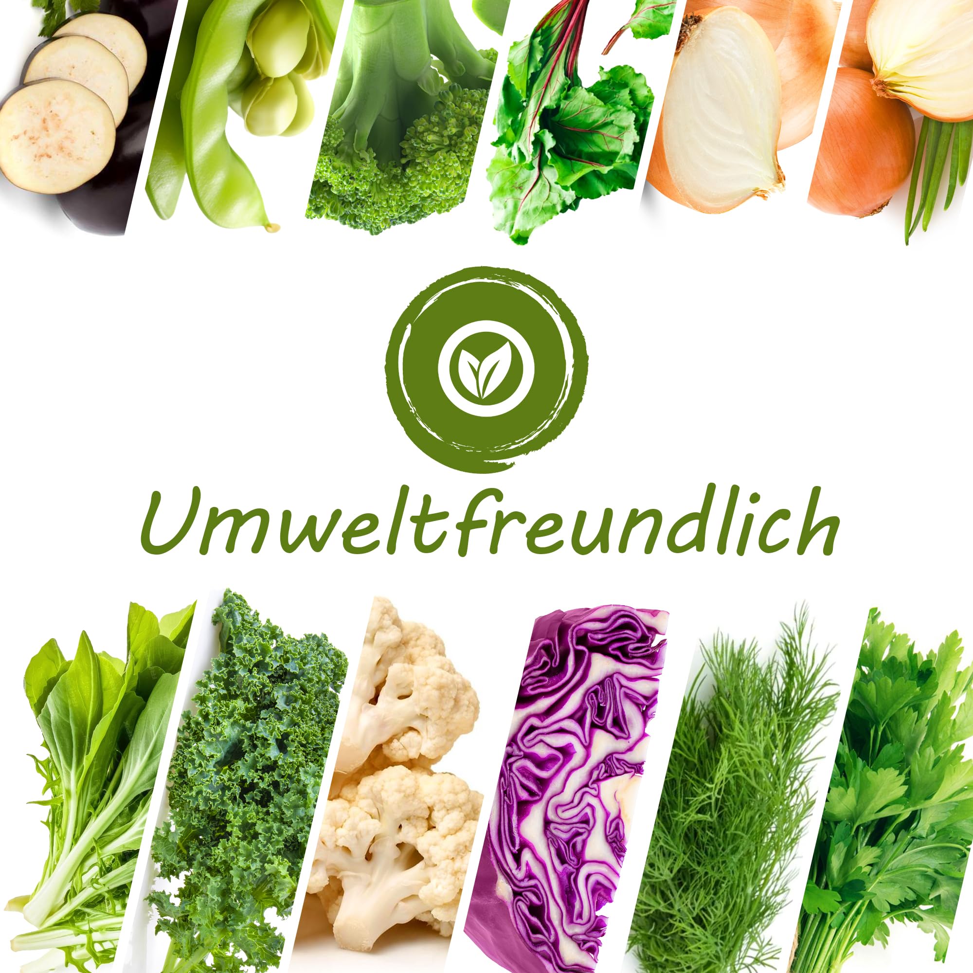 Gemüse Samen Set 5x 12 Premium Sorten Gemüse, Saatgut für Gewächshaus, Garten, Balkon, Küche, Hochbeet, Brokkoli, Zwiebel, Blumenkohl, Dill, Petersilie, Anzuchtset Samen Gemüse Pflanzen