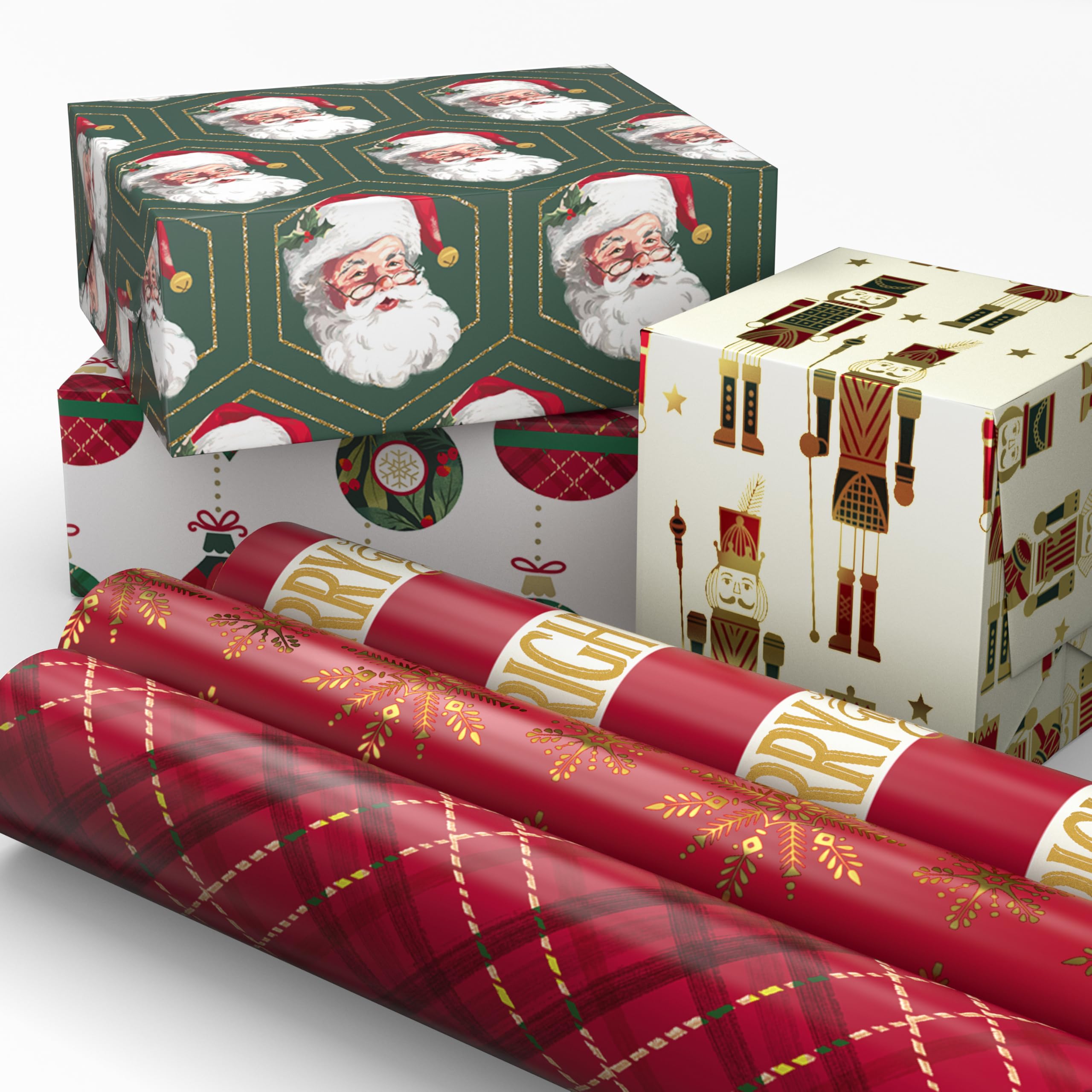 Hallmark Paquet de papier cadeau de Noël avec lignes de coupe
