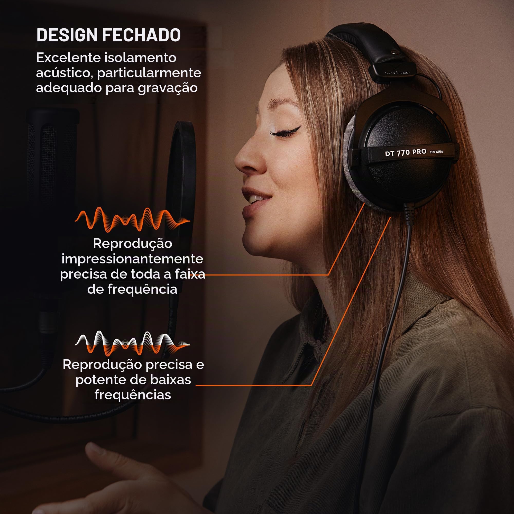 beyerdynamic DT 770 PRO 250 Ohm Fone de ouvido circum-auricular em