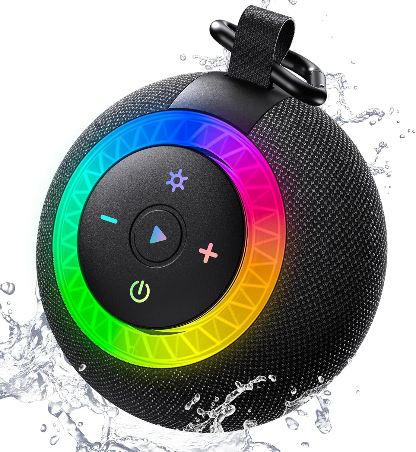 UOHHBOE Bluetooth Lautsprecher Dusche IPX7 Shower Speaker mit Vakuum-Saugfuß 24 Std. Spielzeit Bluetooth 5.4 RGB Licht Freisprechfunktion Geschenke für Männer Frauen