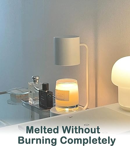 Miniatura 7 de Keymit Lámpara calentadora de velas para velas en frasco, lámparas de derretidor de velas eléctricas clásicas blancas con 1 vela perfumada de