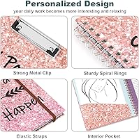 Vista 6 de Hongri Clipboard Folio with Refillable Lined Notepad, 8.5 x 11 Folders with Storage 10 Pockets, Spiral Portfolio, Size 12.8x 9.7 in, Office & School